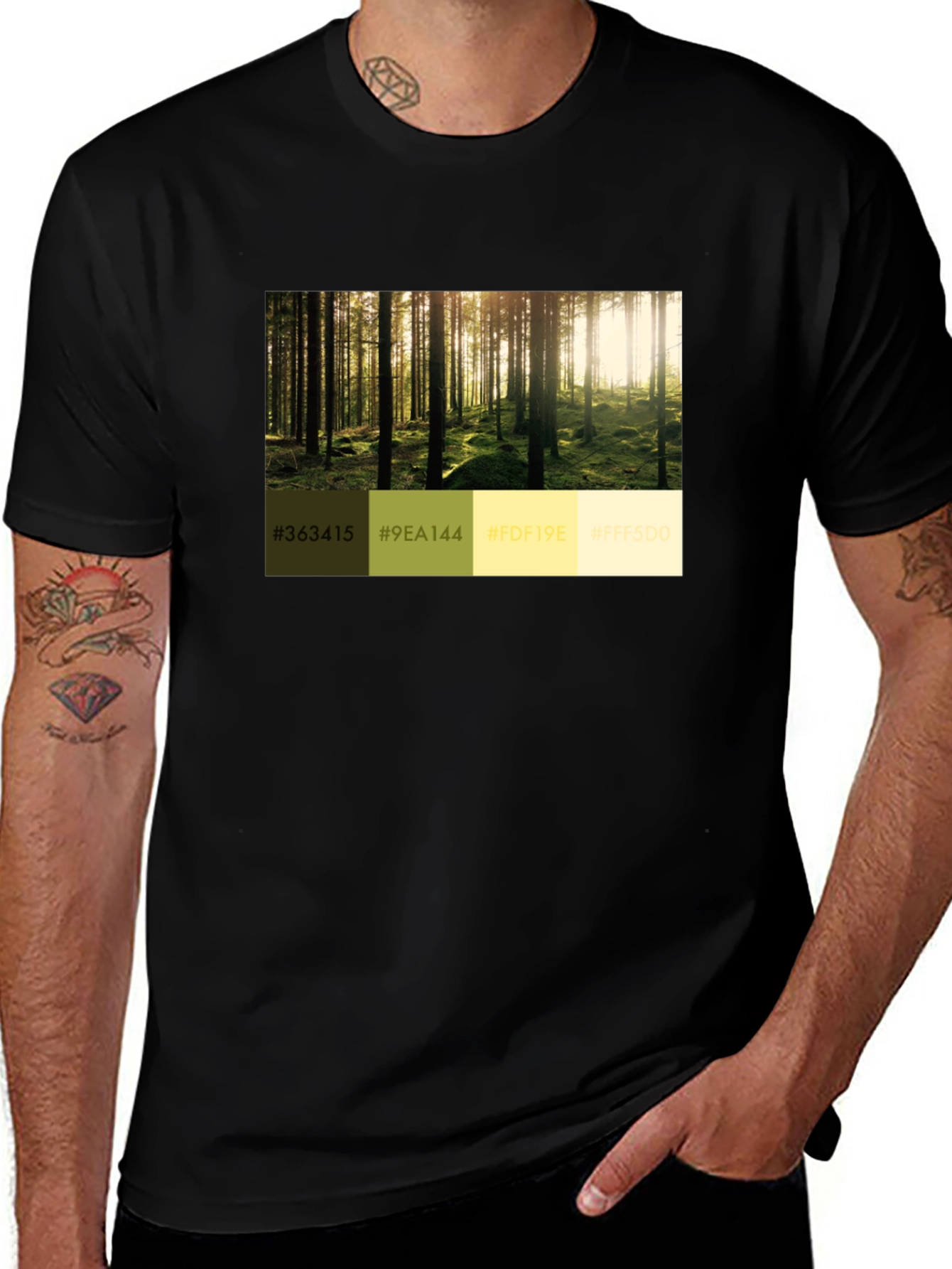 Variant 17 of Forest Scene Graphic T-Shirt - Nature Inspired Tee