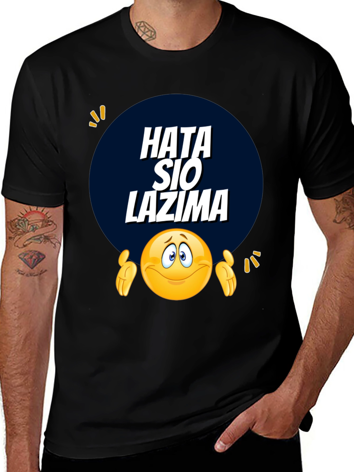 Variant 5 of Hata Sio Lazima Emoji Graphic T-Shirt