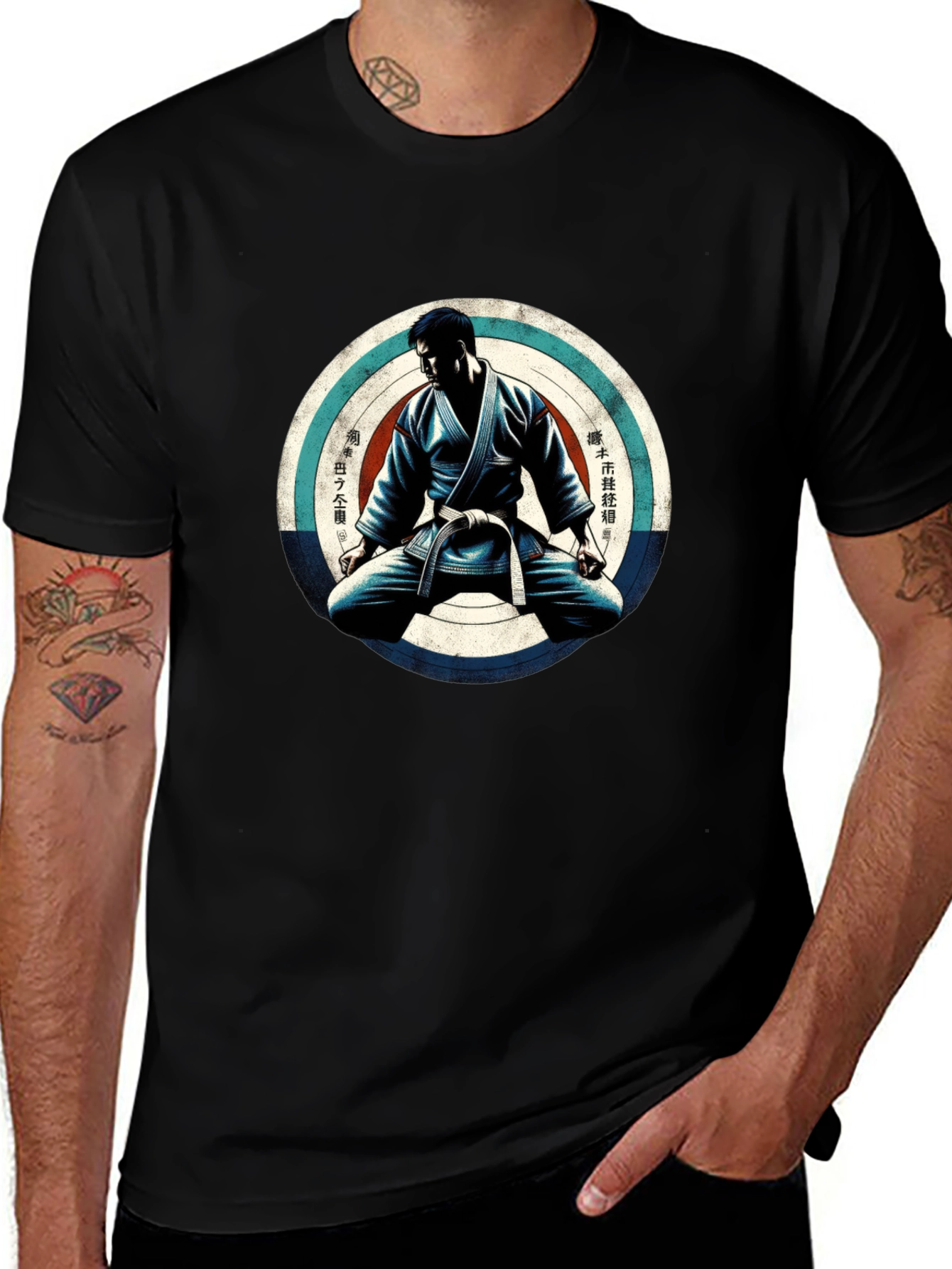 Variant 26 of Martial Arts Graphic Tee - Stylish Black T-Shirt