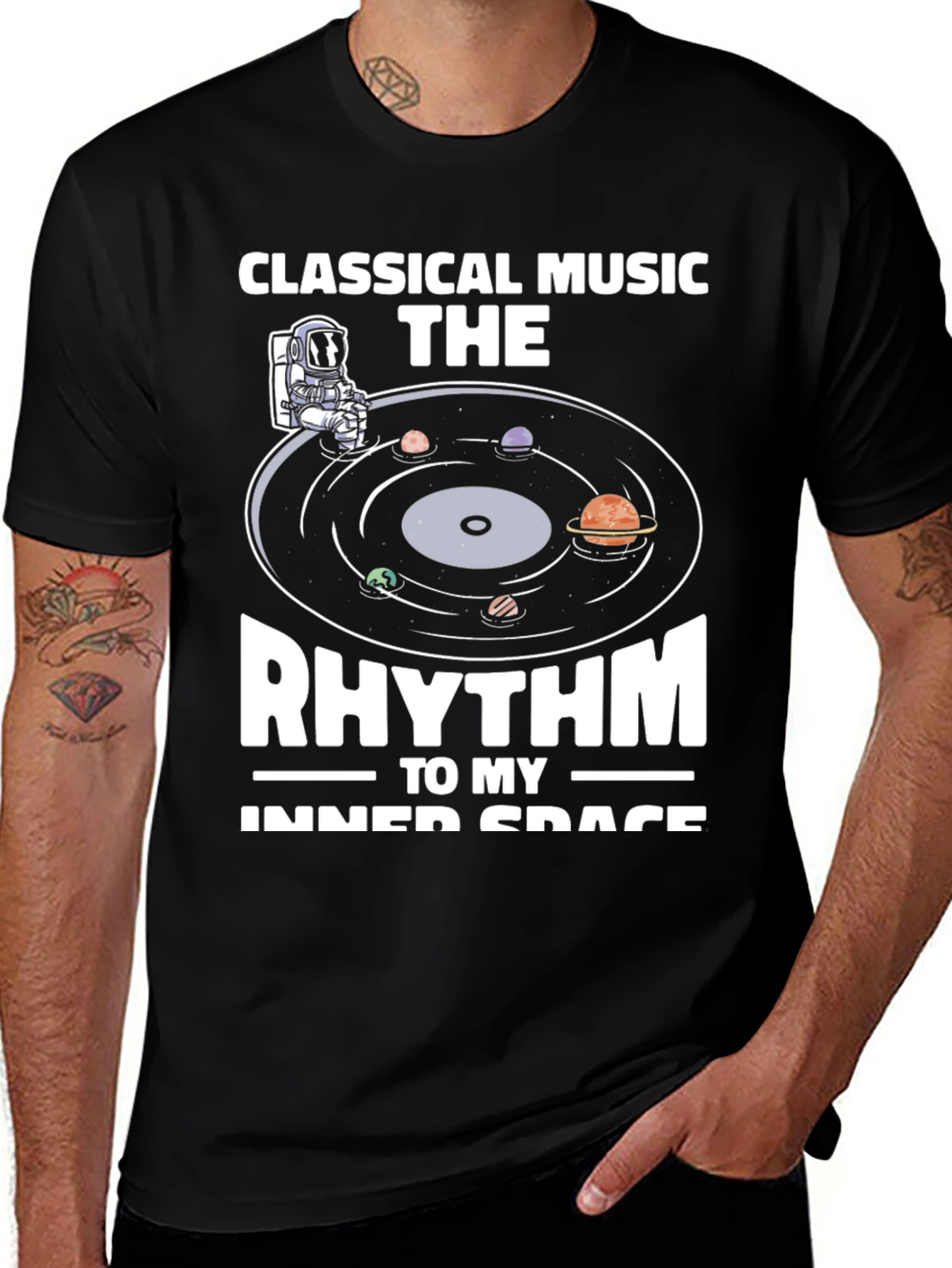Variant 8 of Classical Music Rhythm Inner Space Black T-Shirt