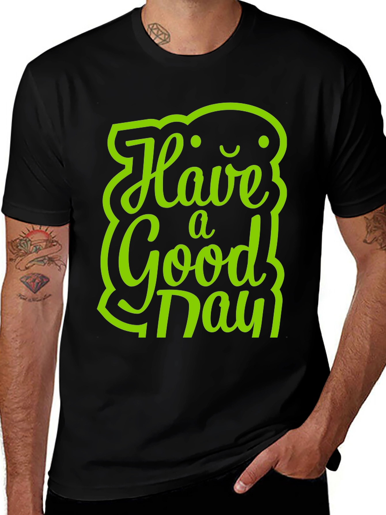 Variant 19 of Have a Good Day Graphic Tee - Black