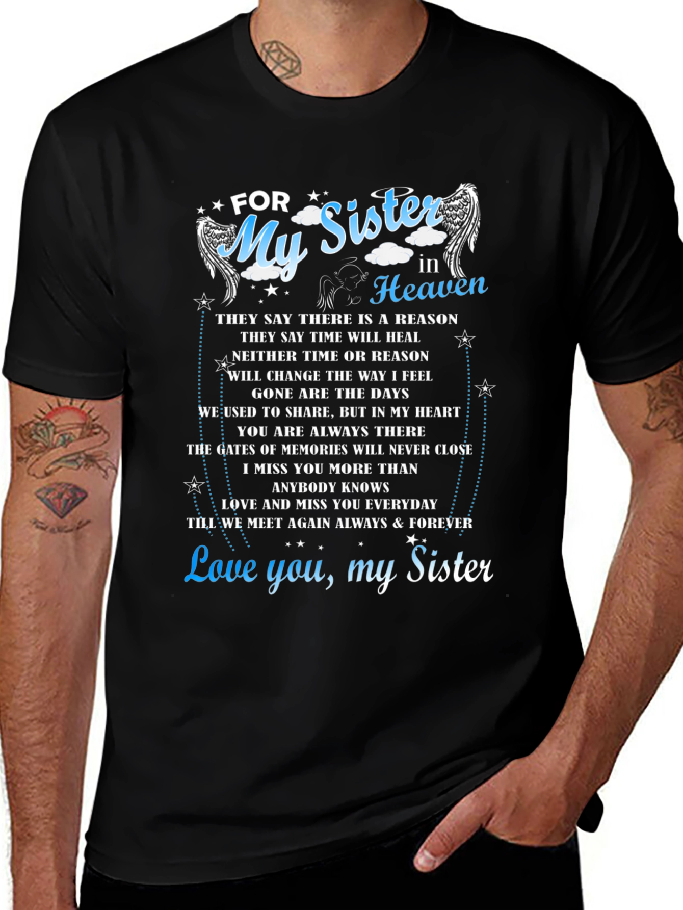 For My Sister In Heaven Memorial T-Shirt