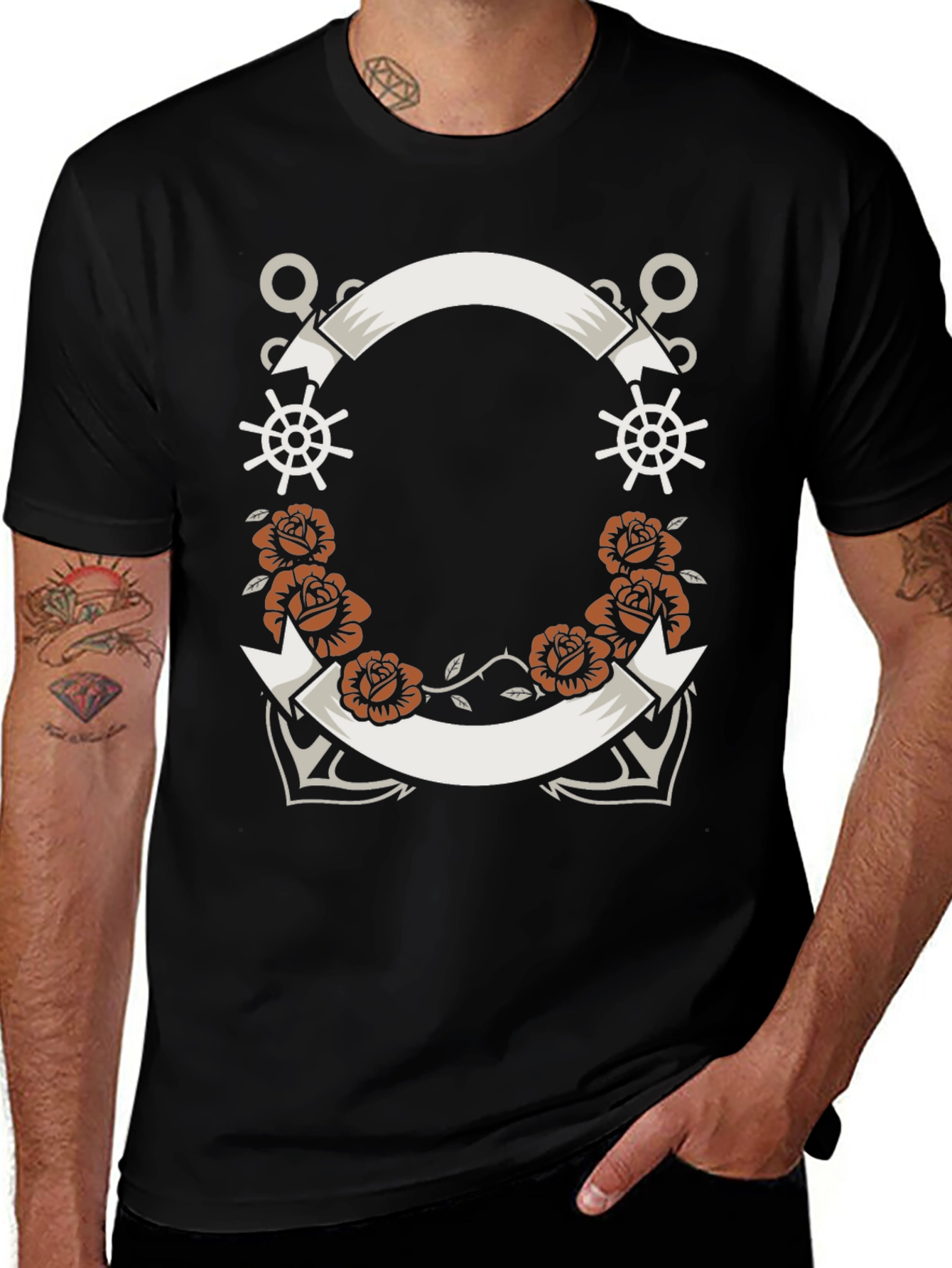 Variant 19 of Nautical Tattoo Style Graphic T-Shirt