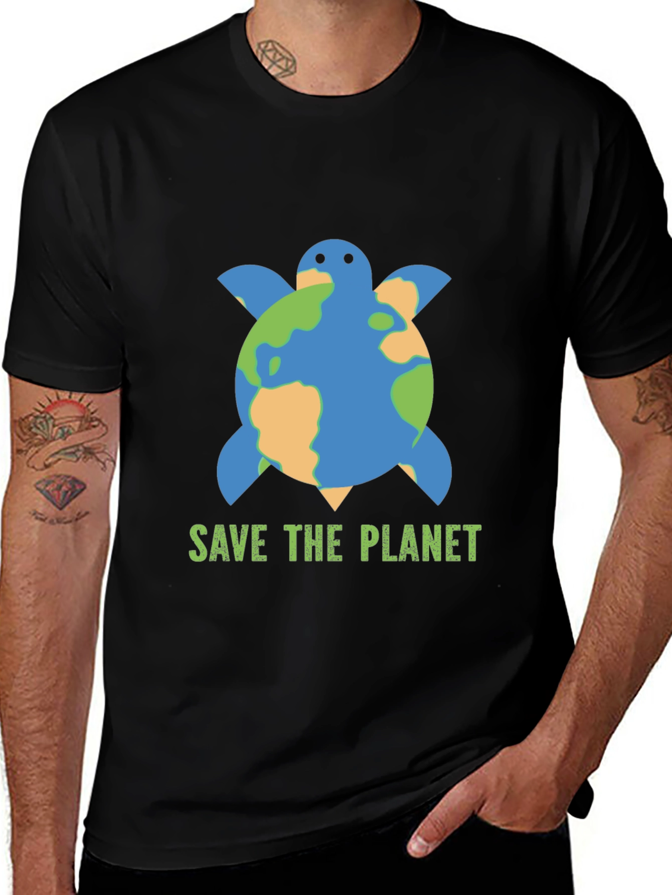 Variant 7 of Save the Planet Turtle Graphic Tee