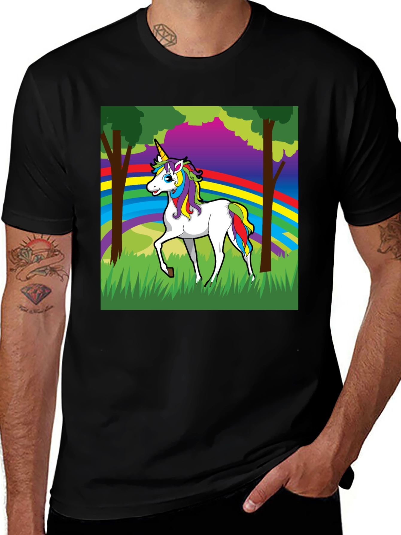 Variant 8 of Unicorn Rainbow Graphic Tee - Fun & Colorful
