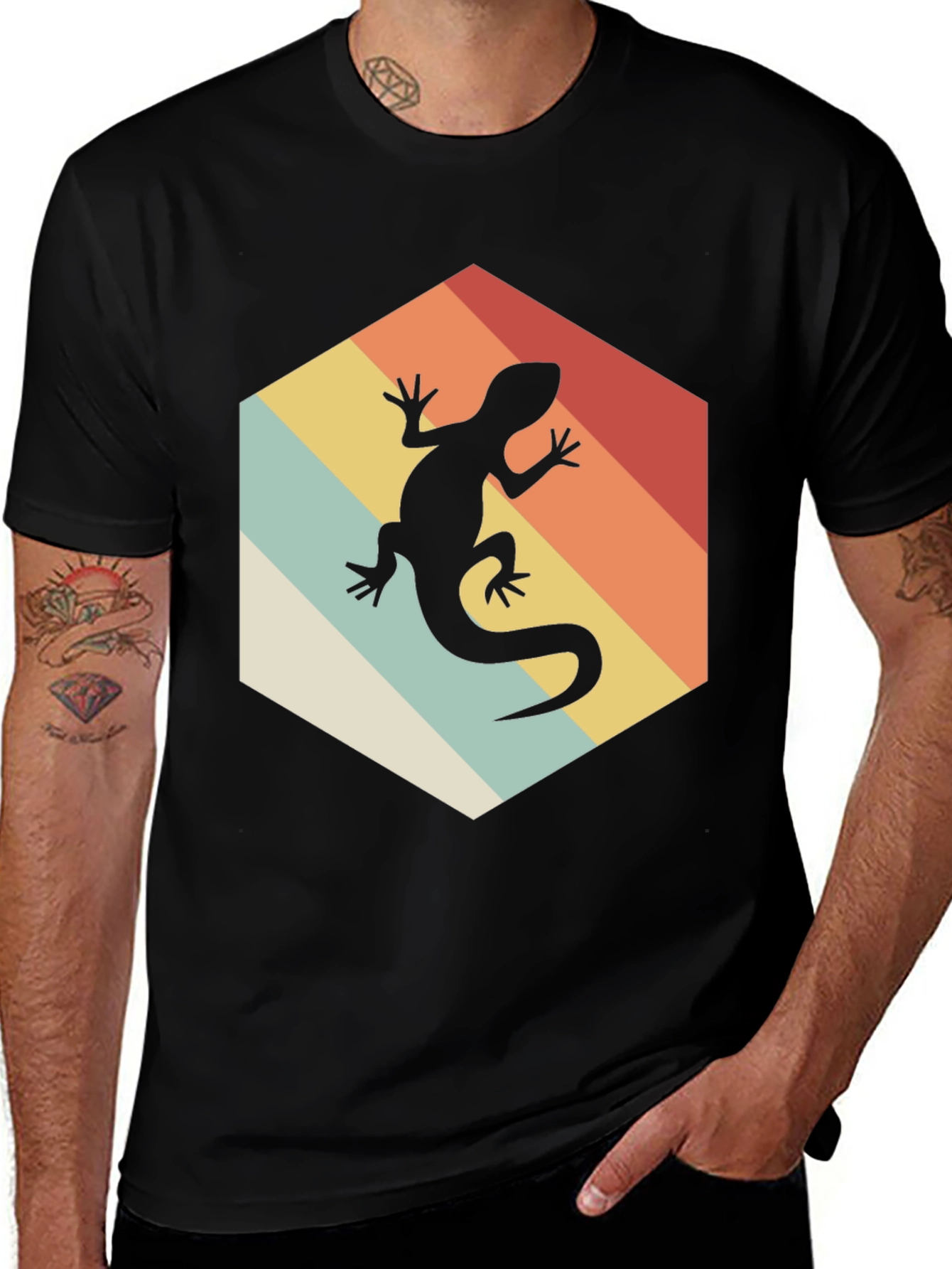 Variant 24 of Retro Lizard Tee - Vintage Style Reptile Graphic T-Shirt
