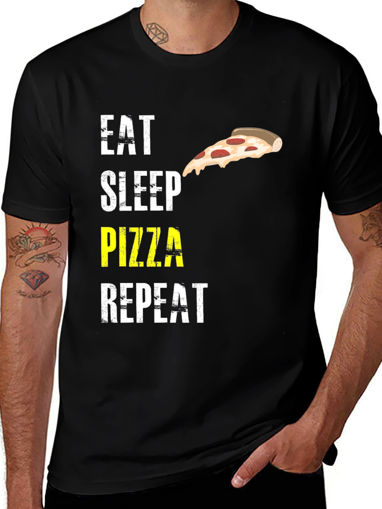 Variant 17 of Eat Sleep Pizza Repeat Graphic T-Shirt
