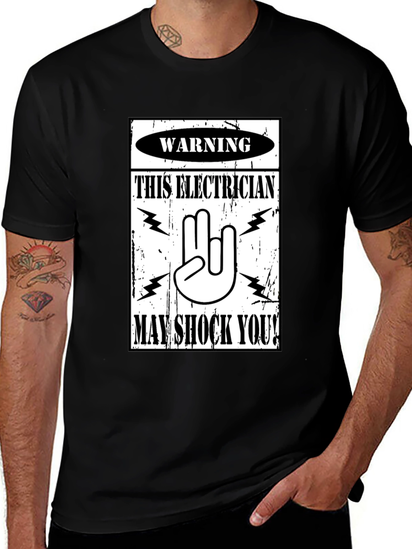 Variant 30 of Electrician Warning Graphic Tee