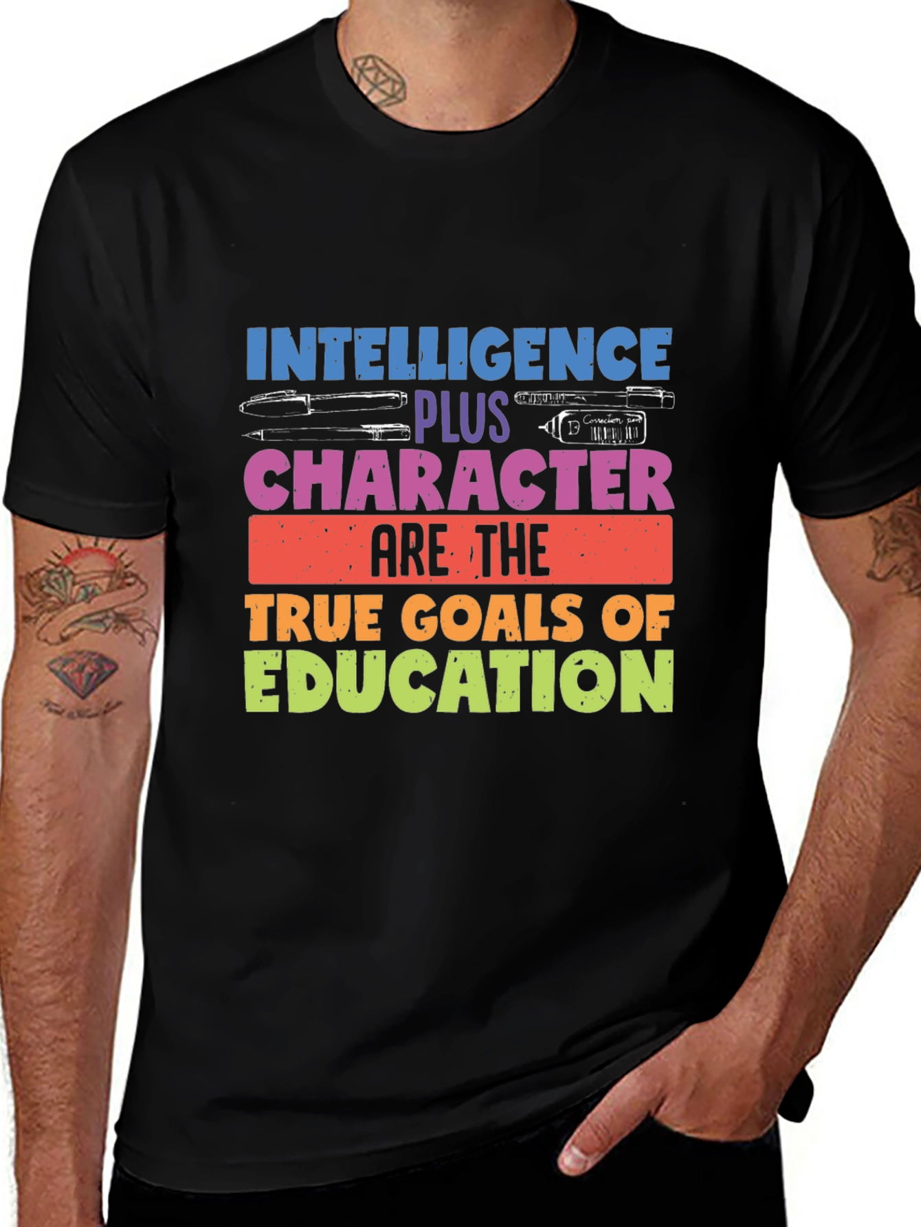 Variant 4 of Intelligence Plus Character Education Graphic Tee