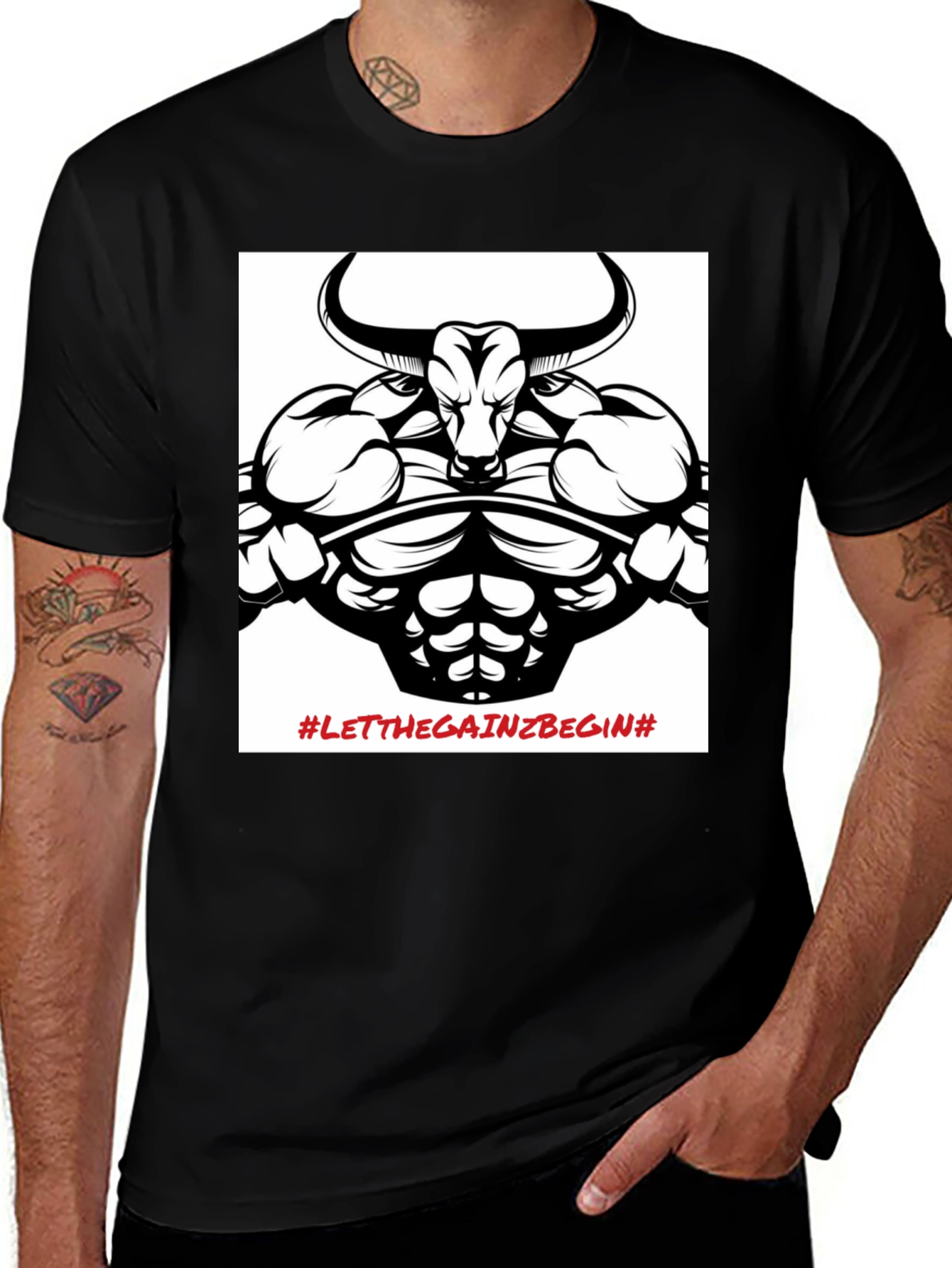 Variant 29 of Black Graphic Tee: Bull Gains