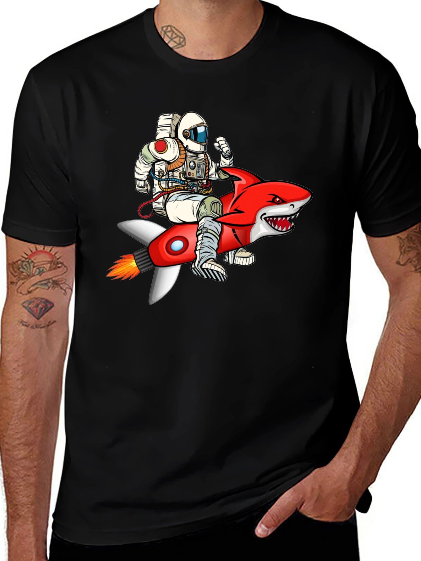 Variant 18 of Astronaut Shark Rocket T-Shirt