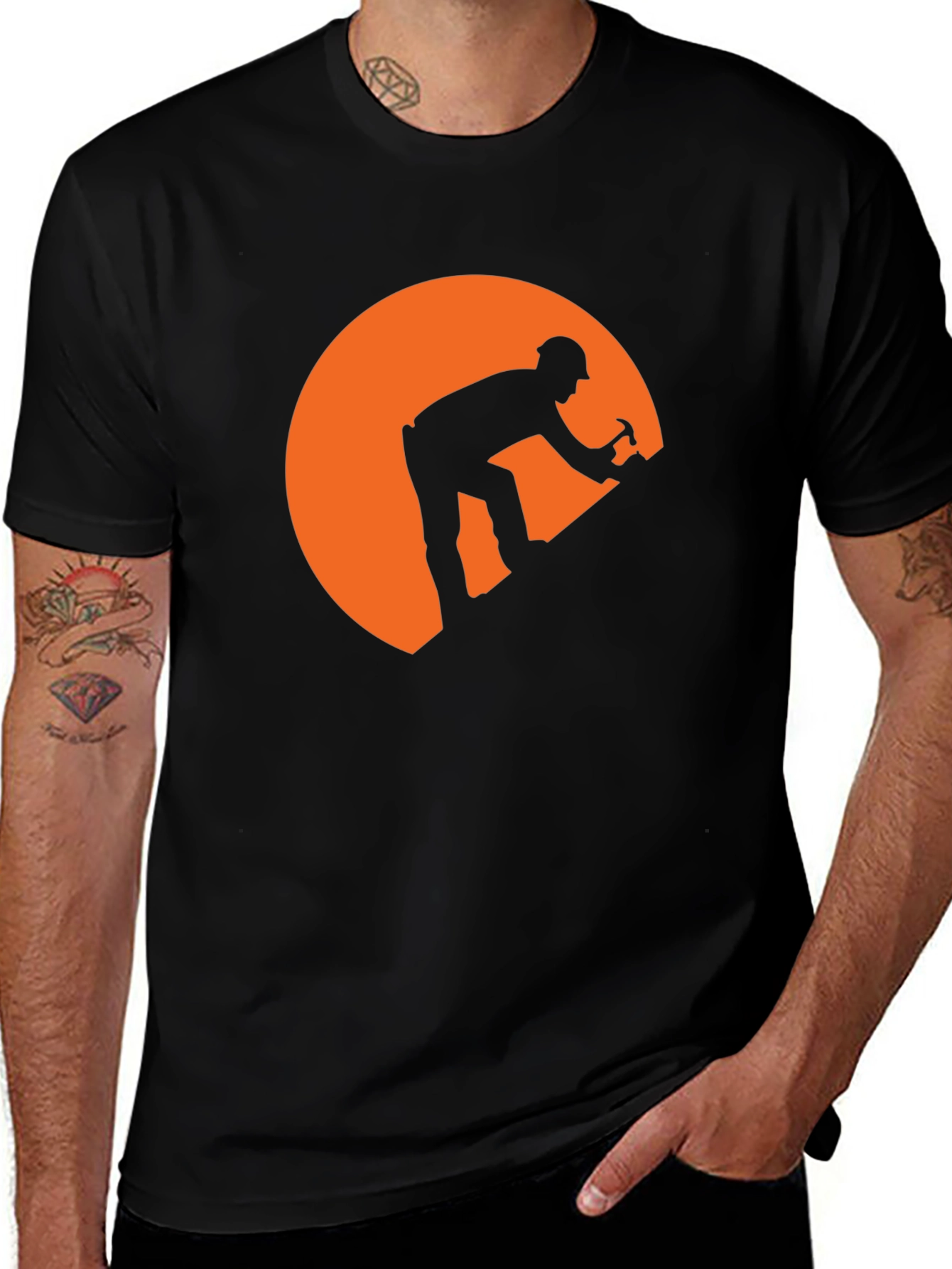 Variant 4 of Miner Silhouette Graphic Tee - Black
