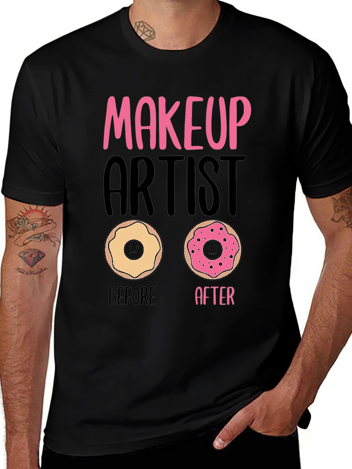 Variant 28 of Makeup Artist Donut T-Shirt Funny Graphic Tee