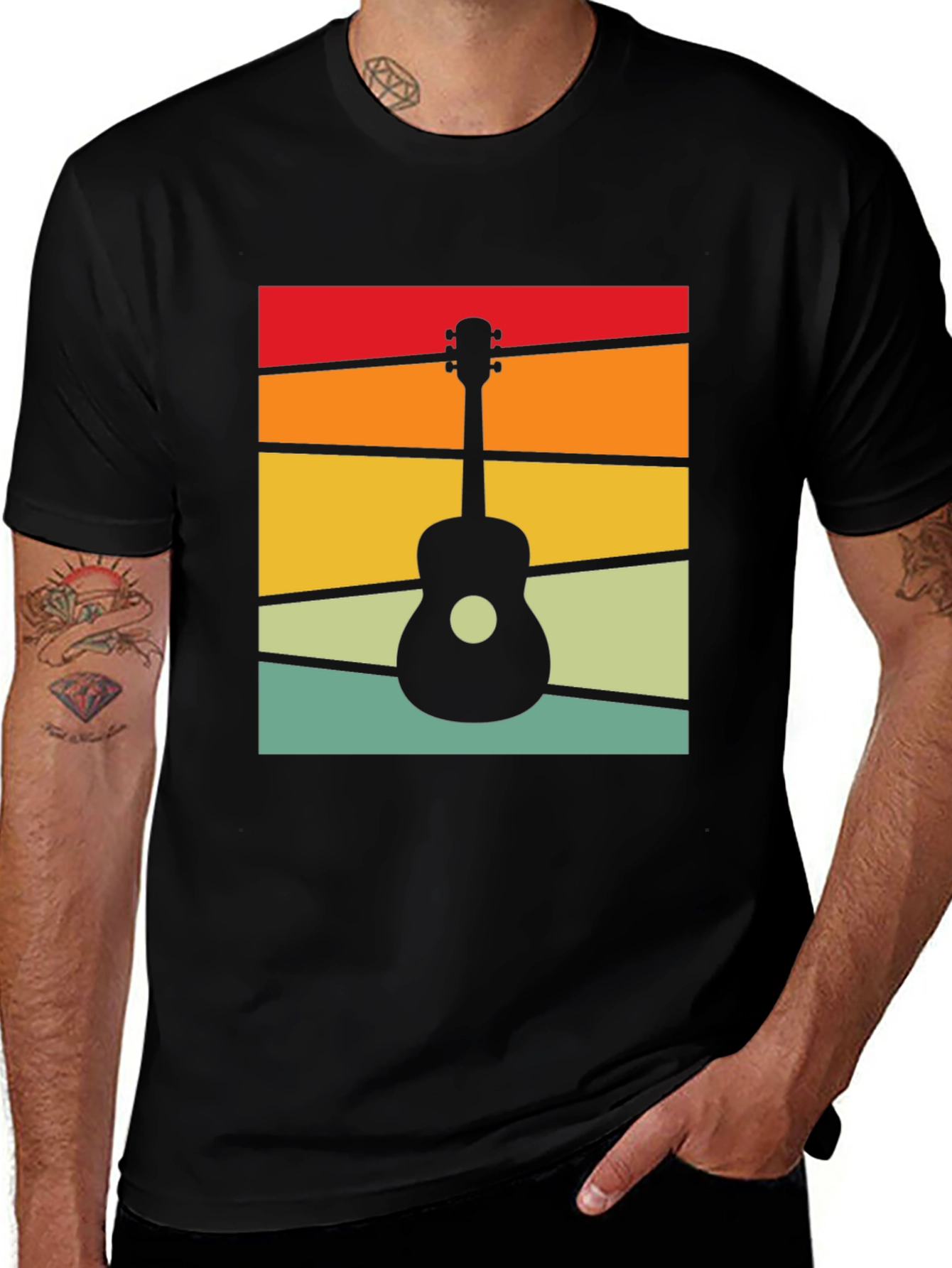 Variant 21 of Retro Ukulele T-Shirt - Vintage Sunset Style