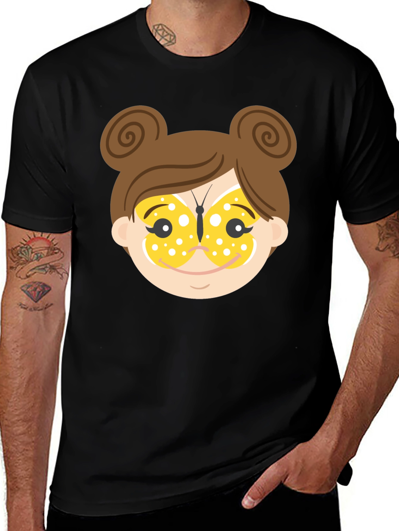 Variant 4 of Cartoon Girl Face T-Shirt