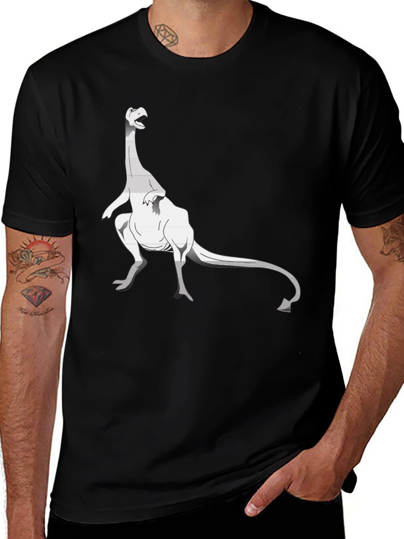 Variant 4 of Dino Graphic Tee - Black Cotton T-Shirt