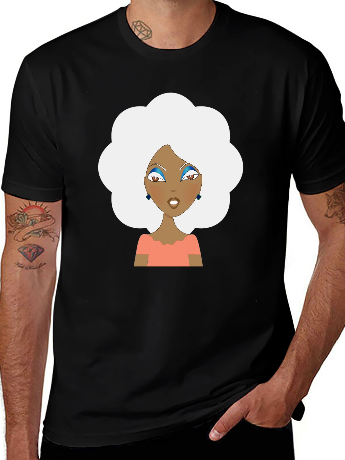 Variant 24 of Retro Afro Woman Graphic T-Shirt