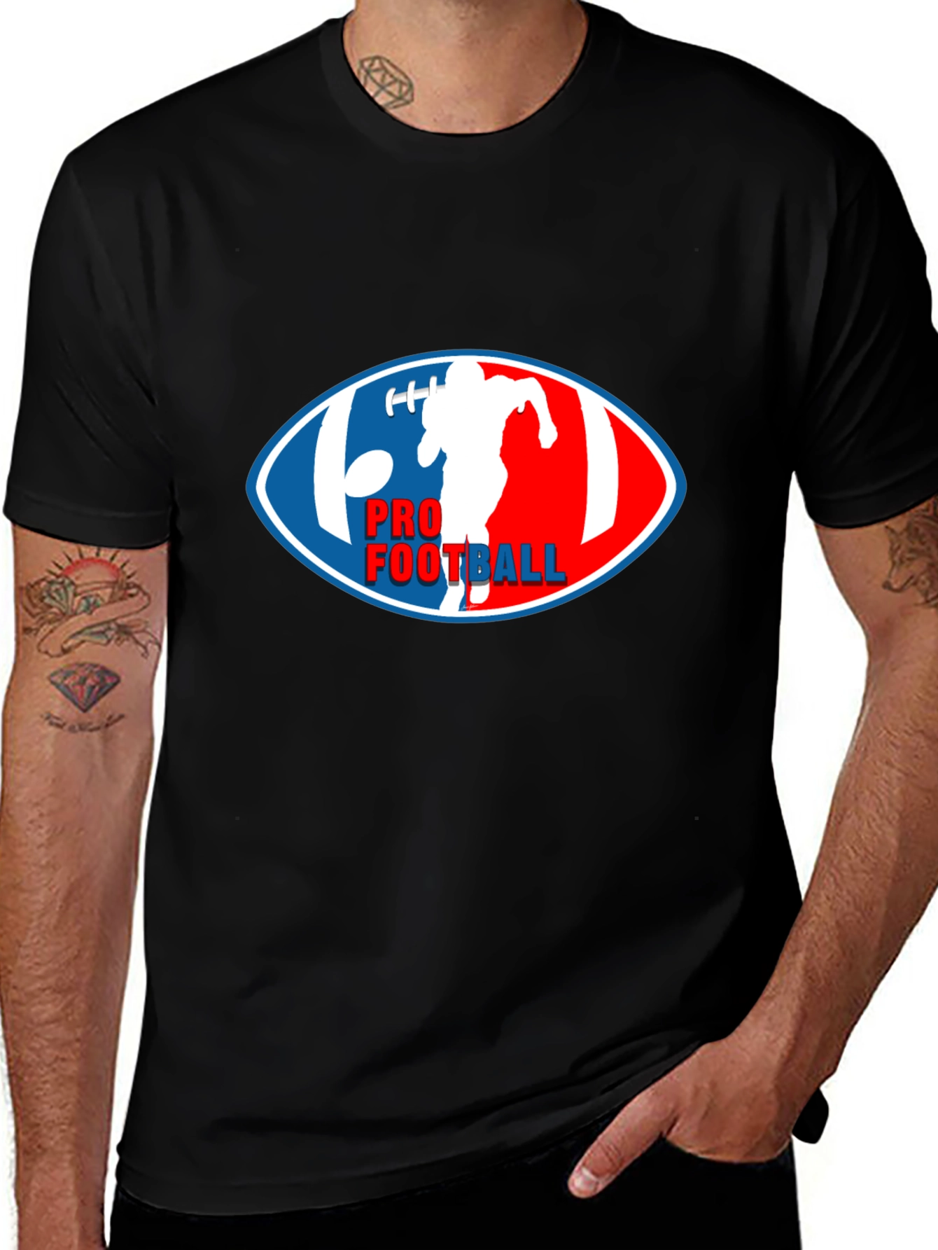 Variant 29 of Pro Football Graphic T-Shirt - Black Crew Neck