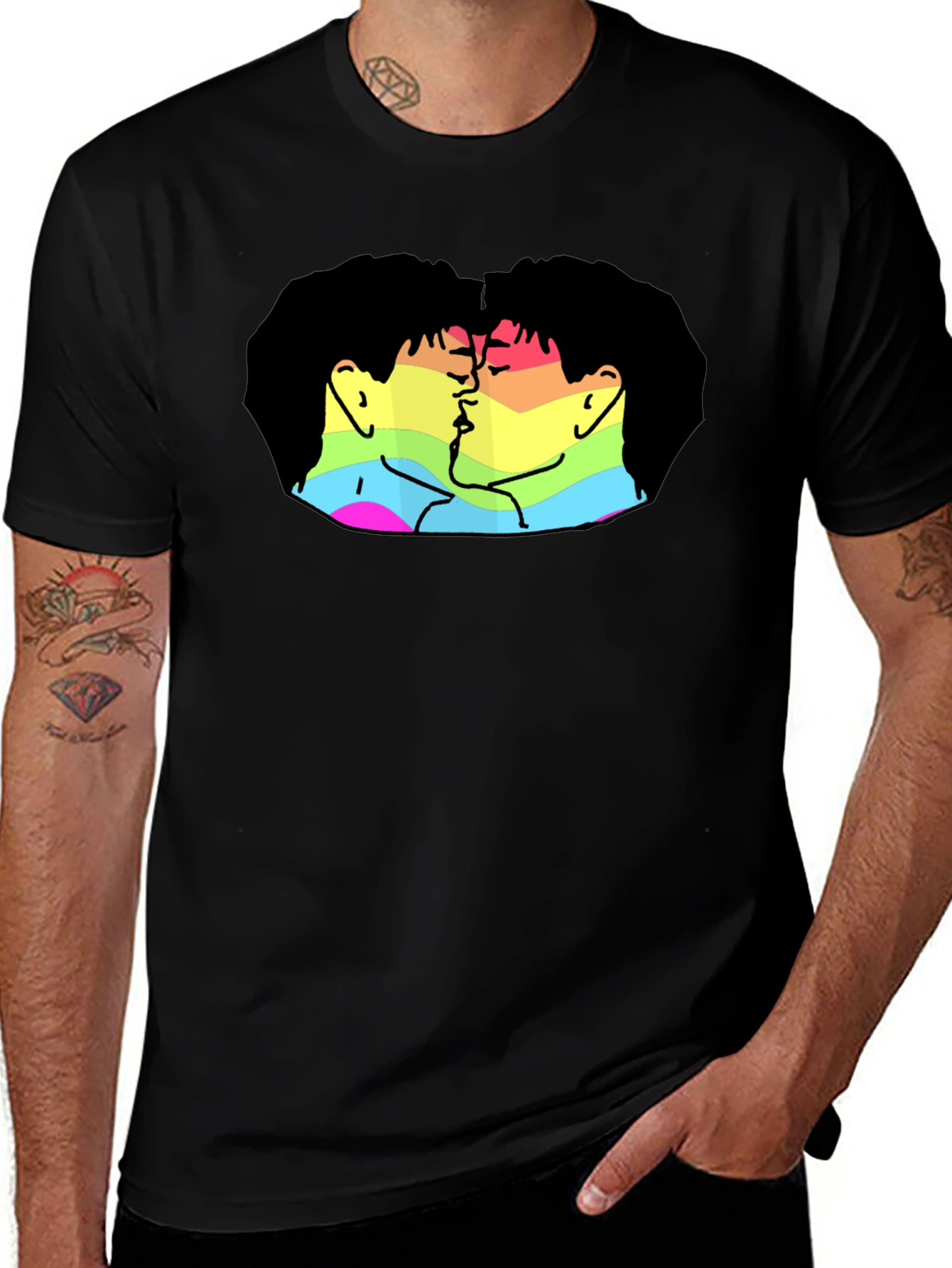 Pride Kiss Graphic Tee - Soft Cotton Blend