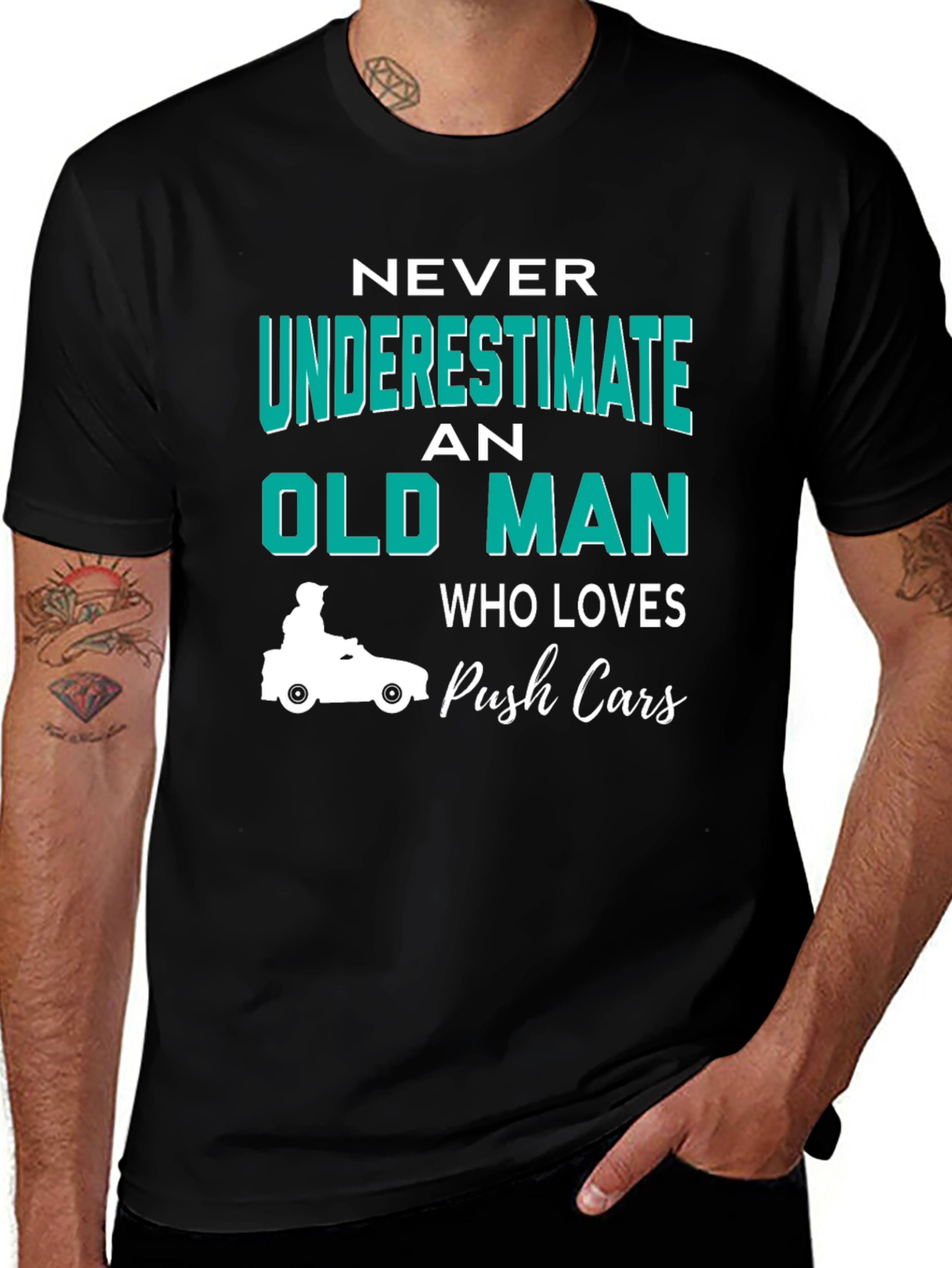 Variant 17 of Never Underestimate an Old Man Who Loves Push Cars T-Shirt