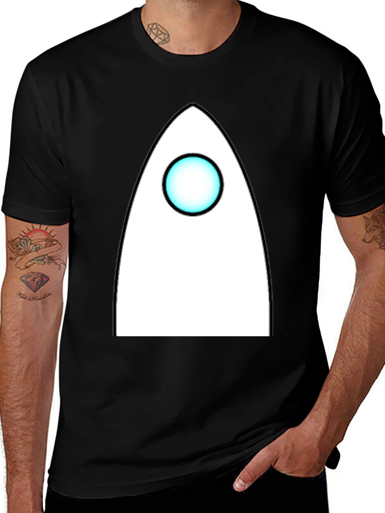 Variant 10 of Minimalist Rocket T-Shirt