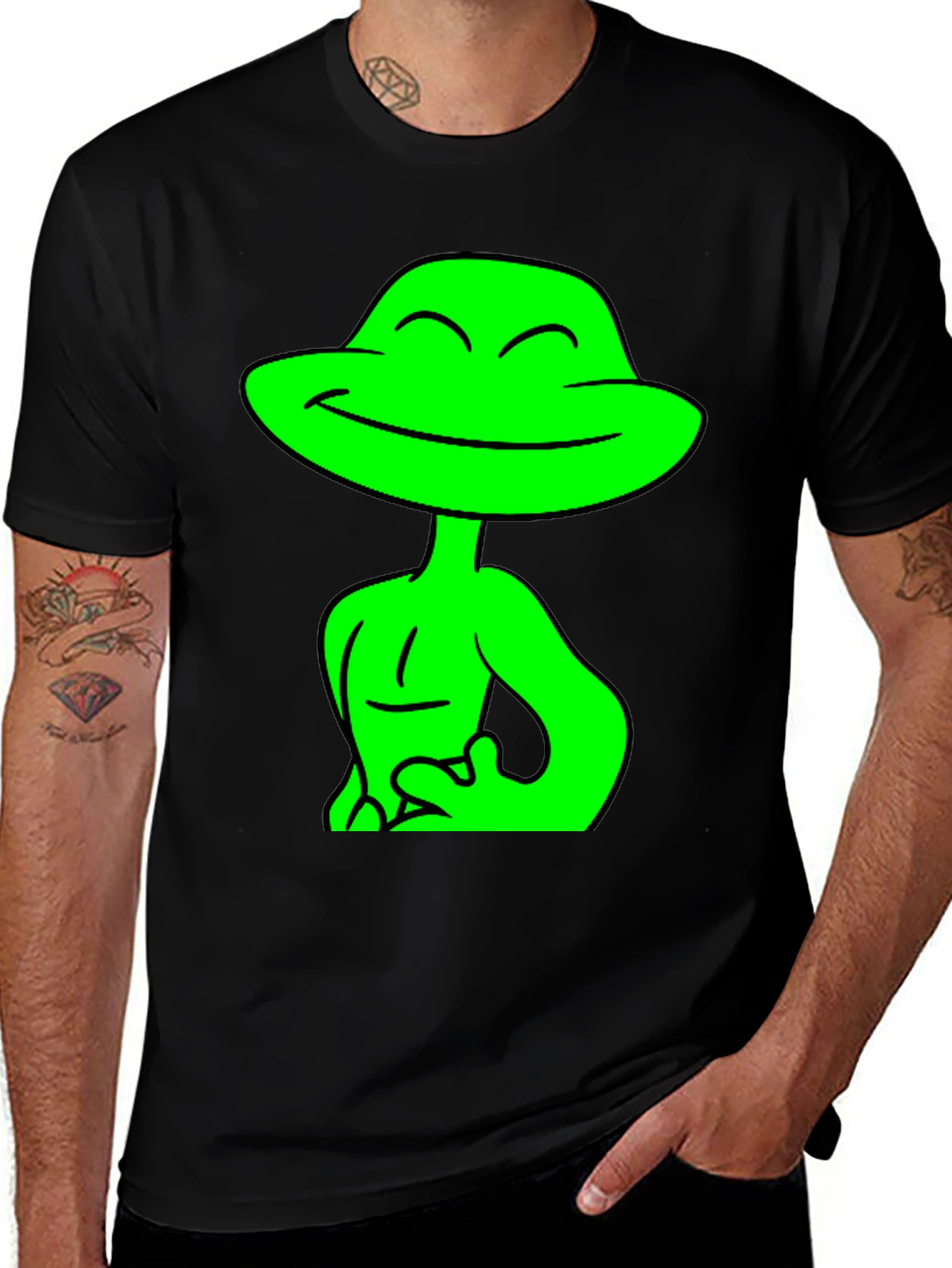 Variant 3 of Green Alien Graphic Tee - Soft Cotton