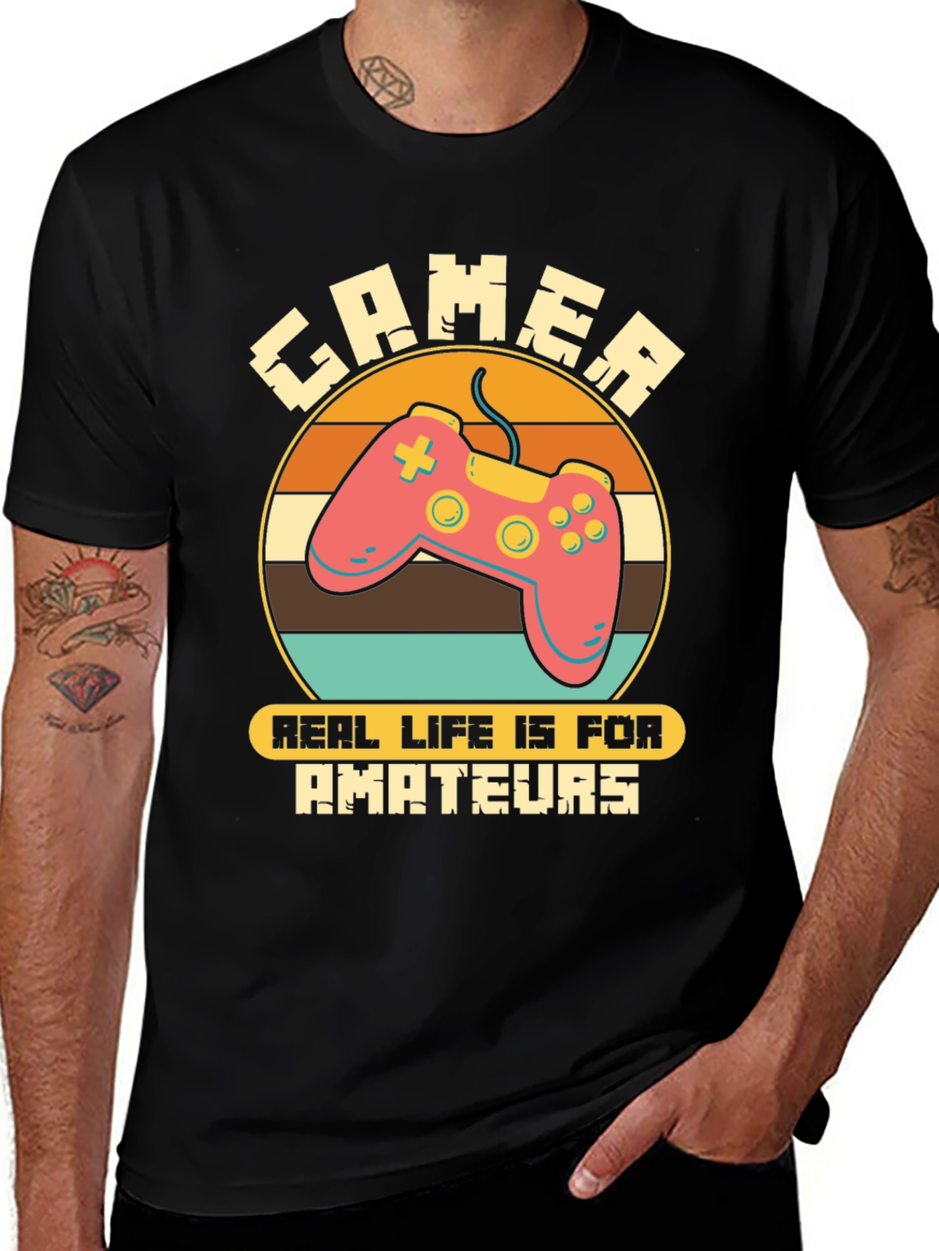Variant 13 of Gamer Real Life Is For Amateurs Graphic Tee