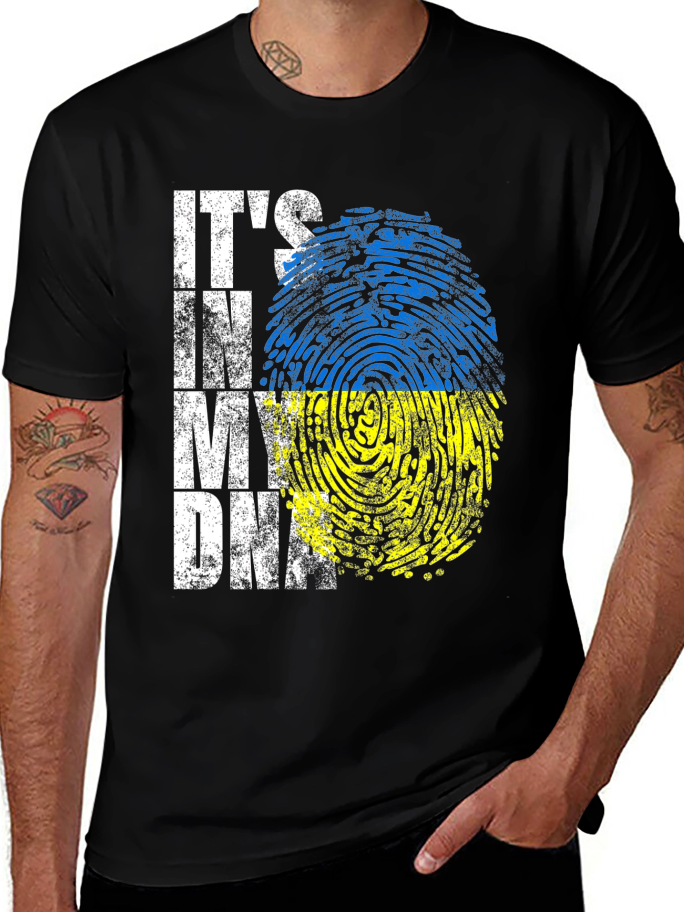 Ukraine Pride T-Shirt - It's in My DNA Ukrainian Flag