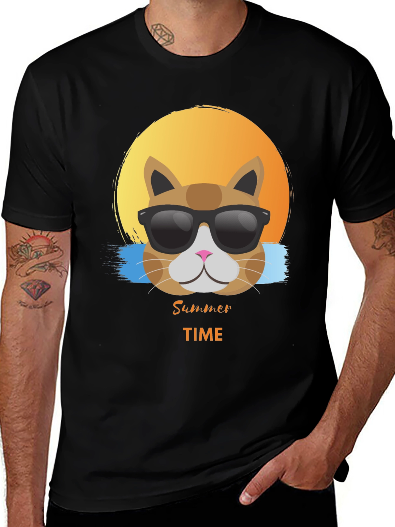 Variant 22 of Summer Time Cat T-Shirt