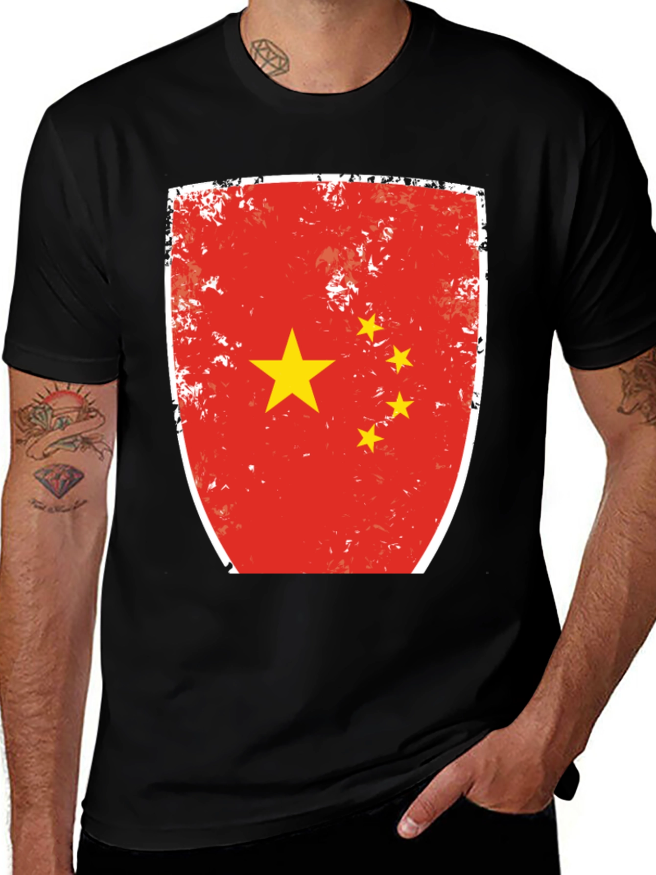 China Flag Shield T-Shirt - Patriotic Graphic Tee