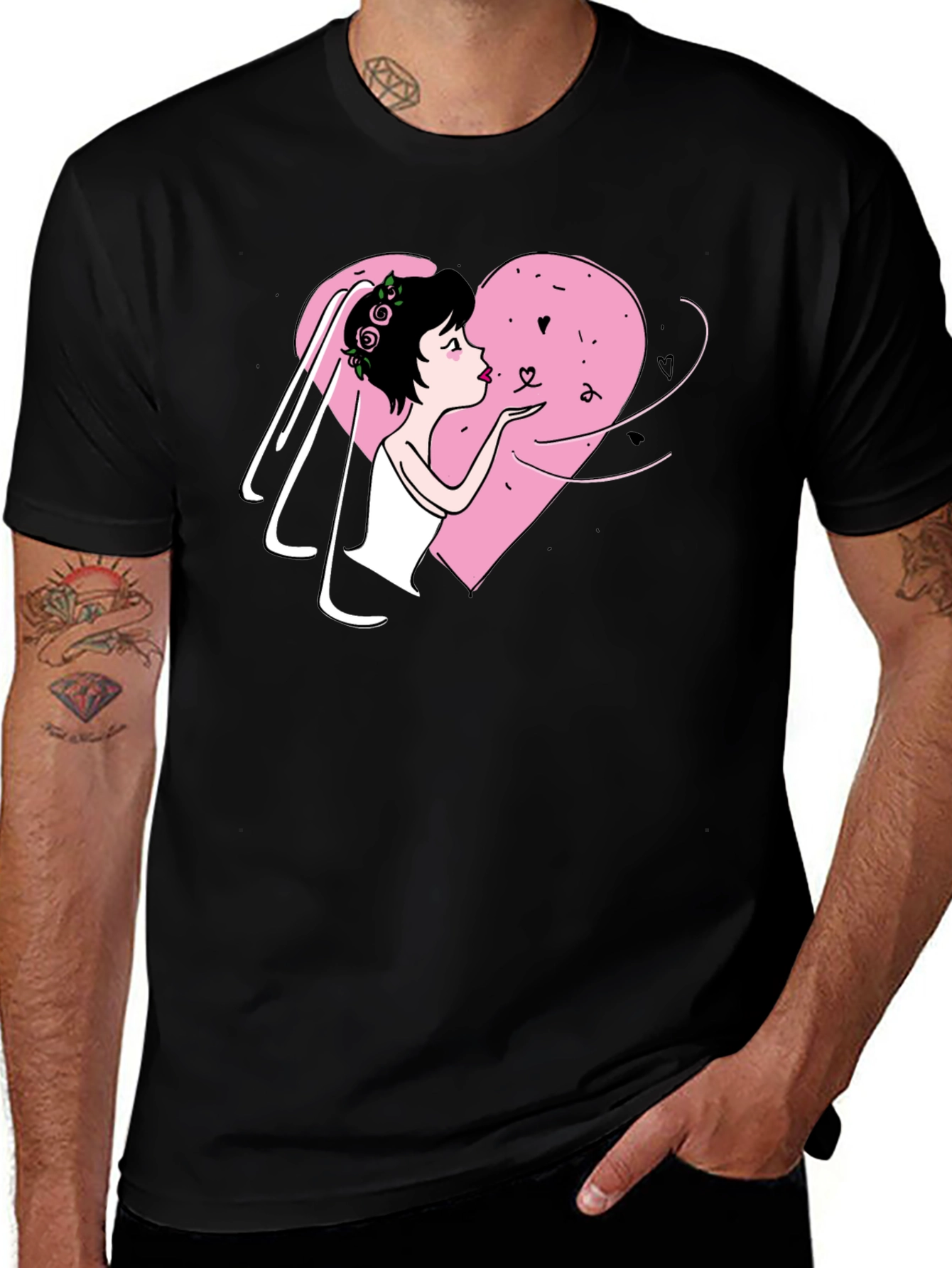 Variant 23 of Bride Heart T-Shirt - Black