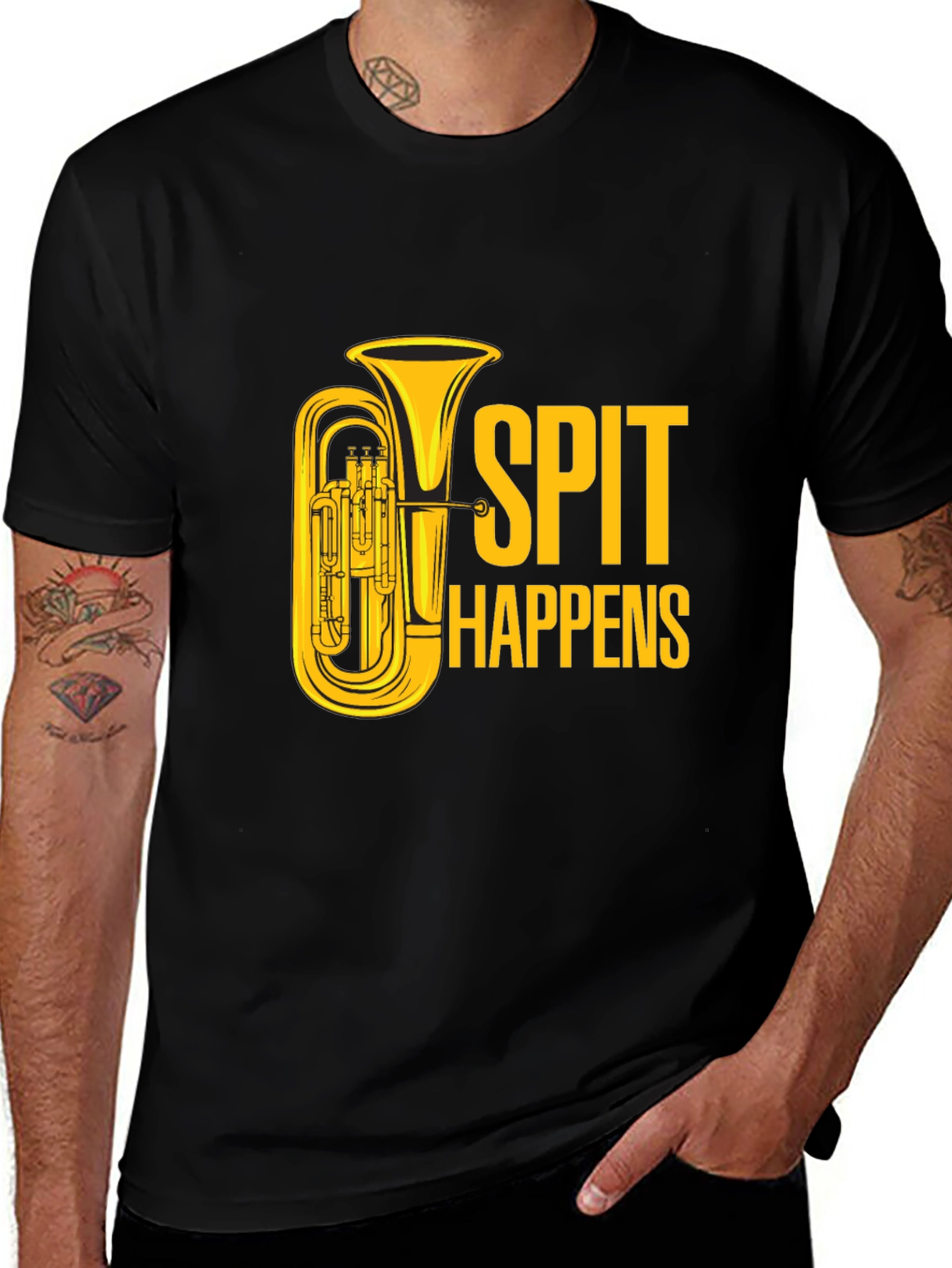 Variant 19 of Spit Happens Tuba T-Shirt - Musician Humor Tee
