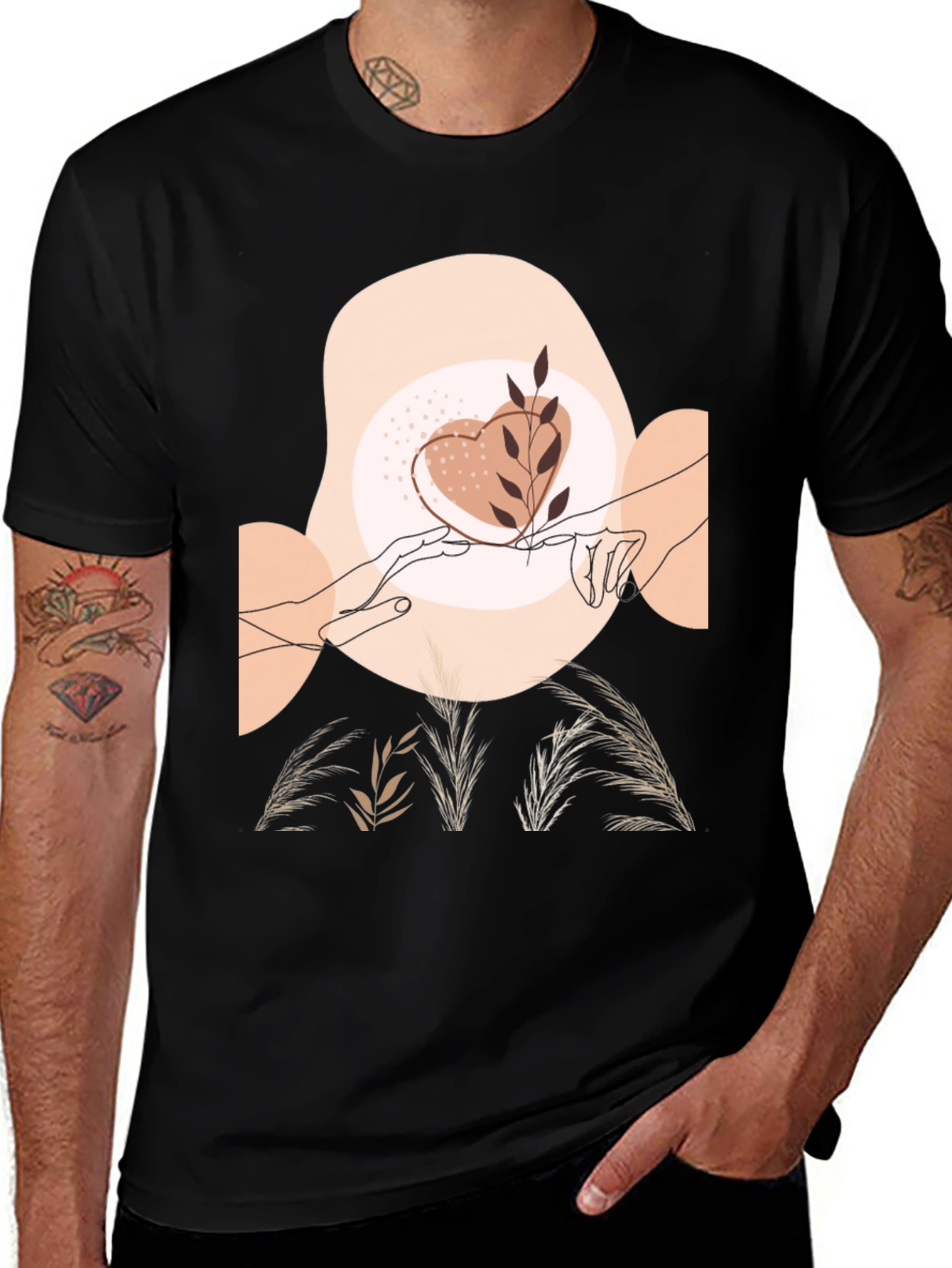 Variant 12 of Artistic Graphic Tee - Love & Nature Design