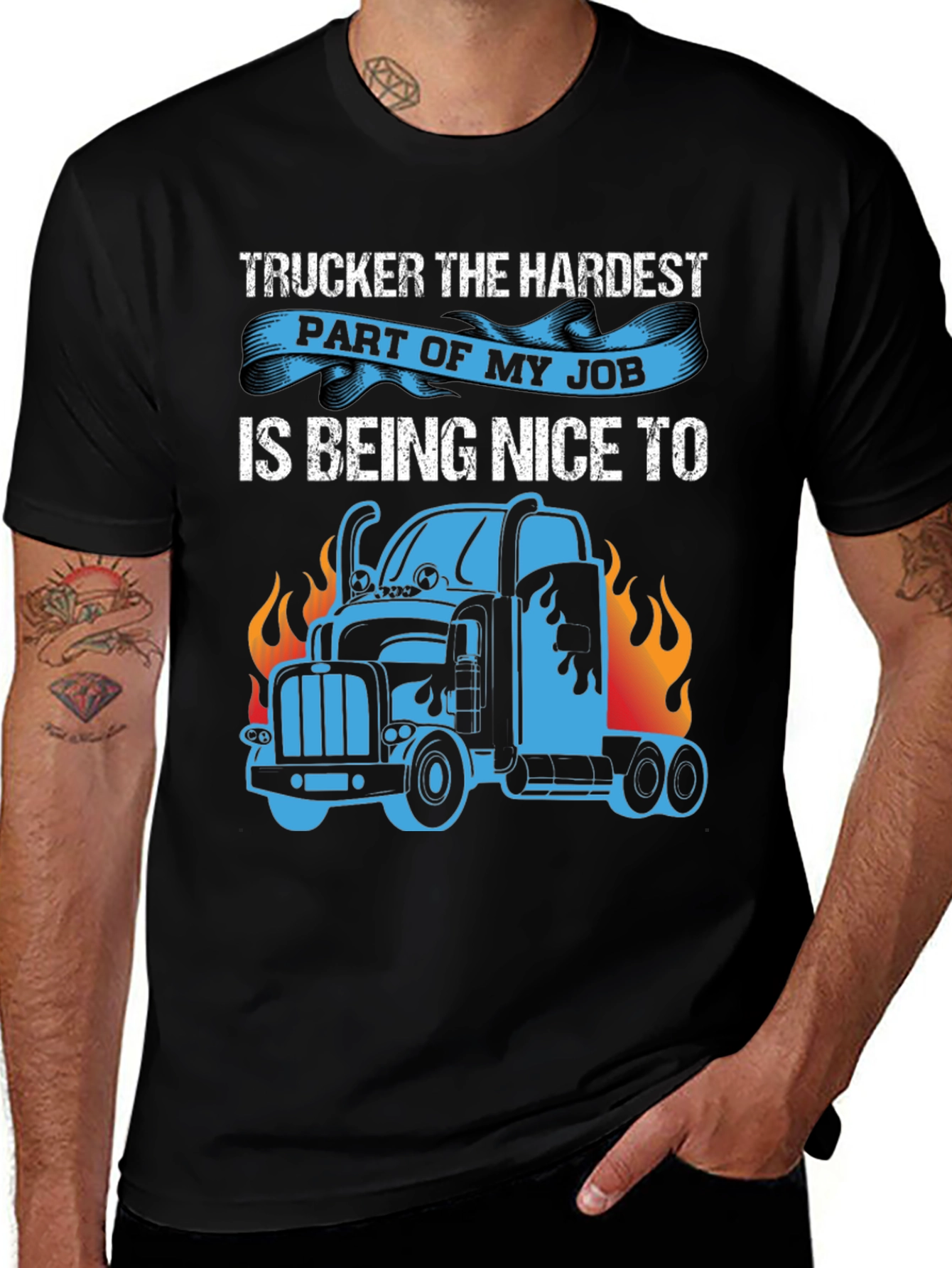 Variant 13 of Trucker's Hardest Job T-Shirt - Funny Truck Driver Tee