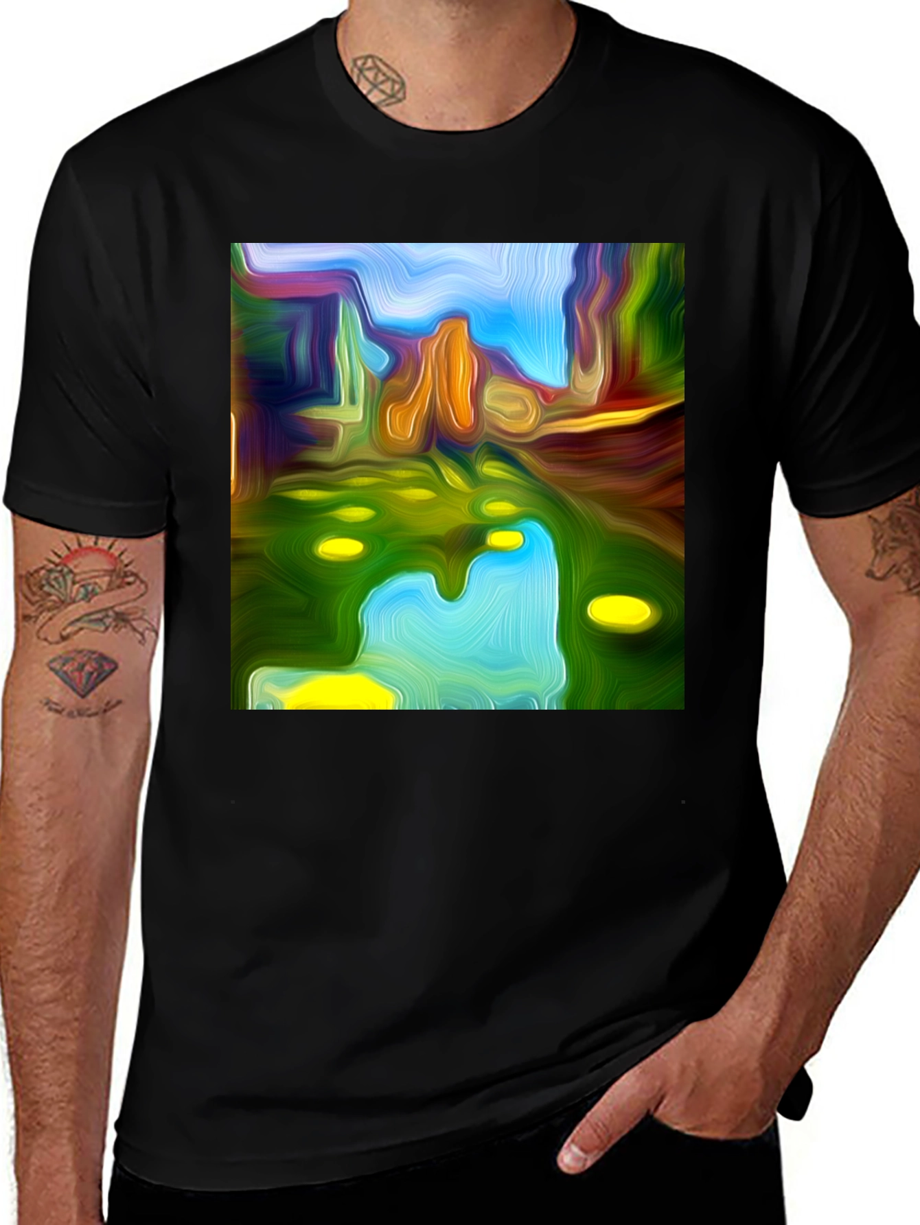 Variant 23 of Abstract Art Graphic Tee - Unique Design