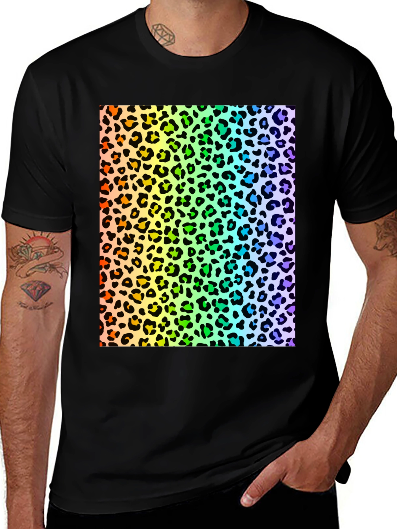 Variant 26 of Rainbow Leopard Print T-Shirt