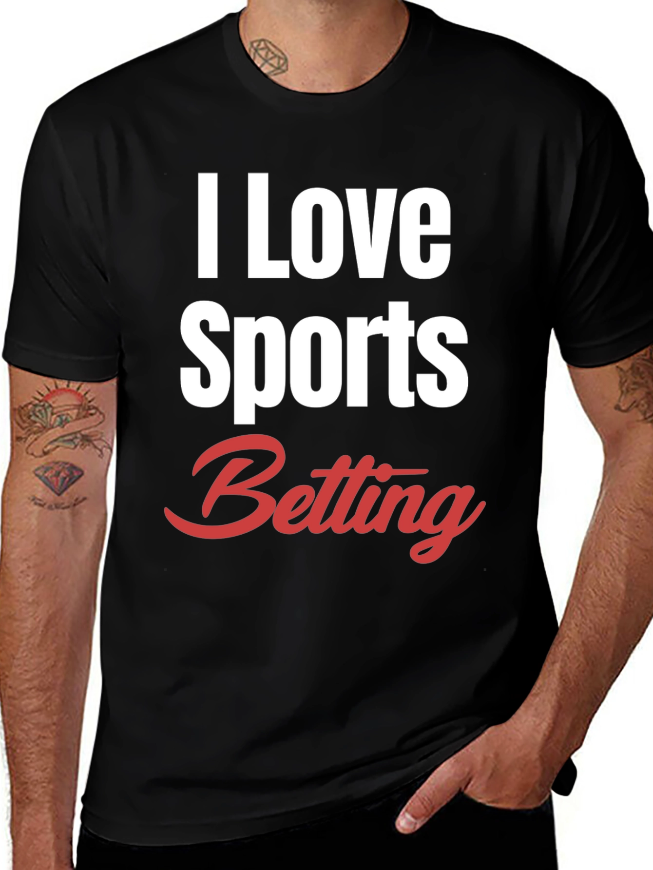 Variant 24 of I Love Sports Betting T-Shirt - Black, Mens