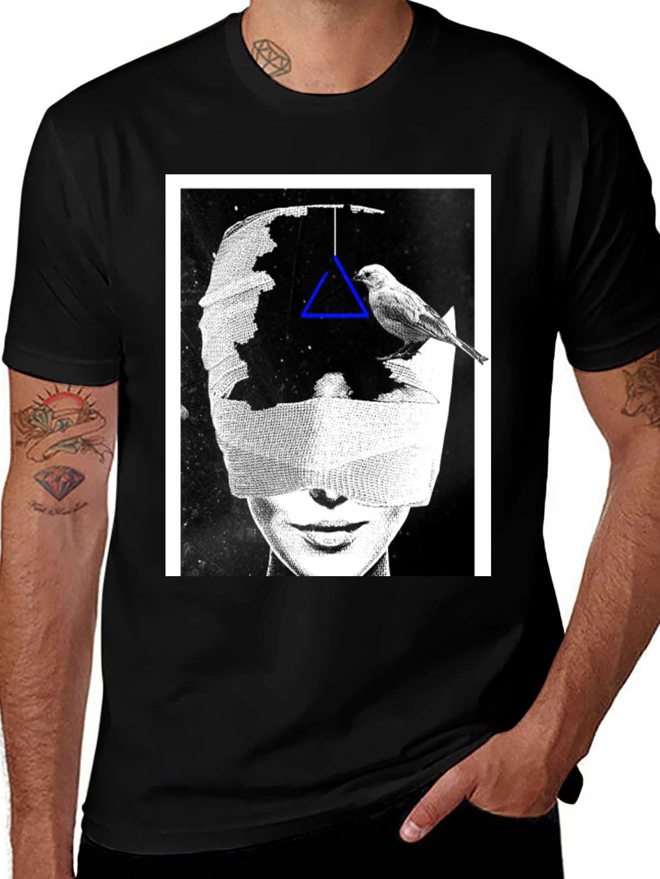 Black Abstract Graphic Print T-Shirt main image