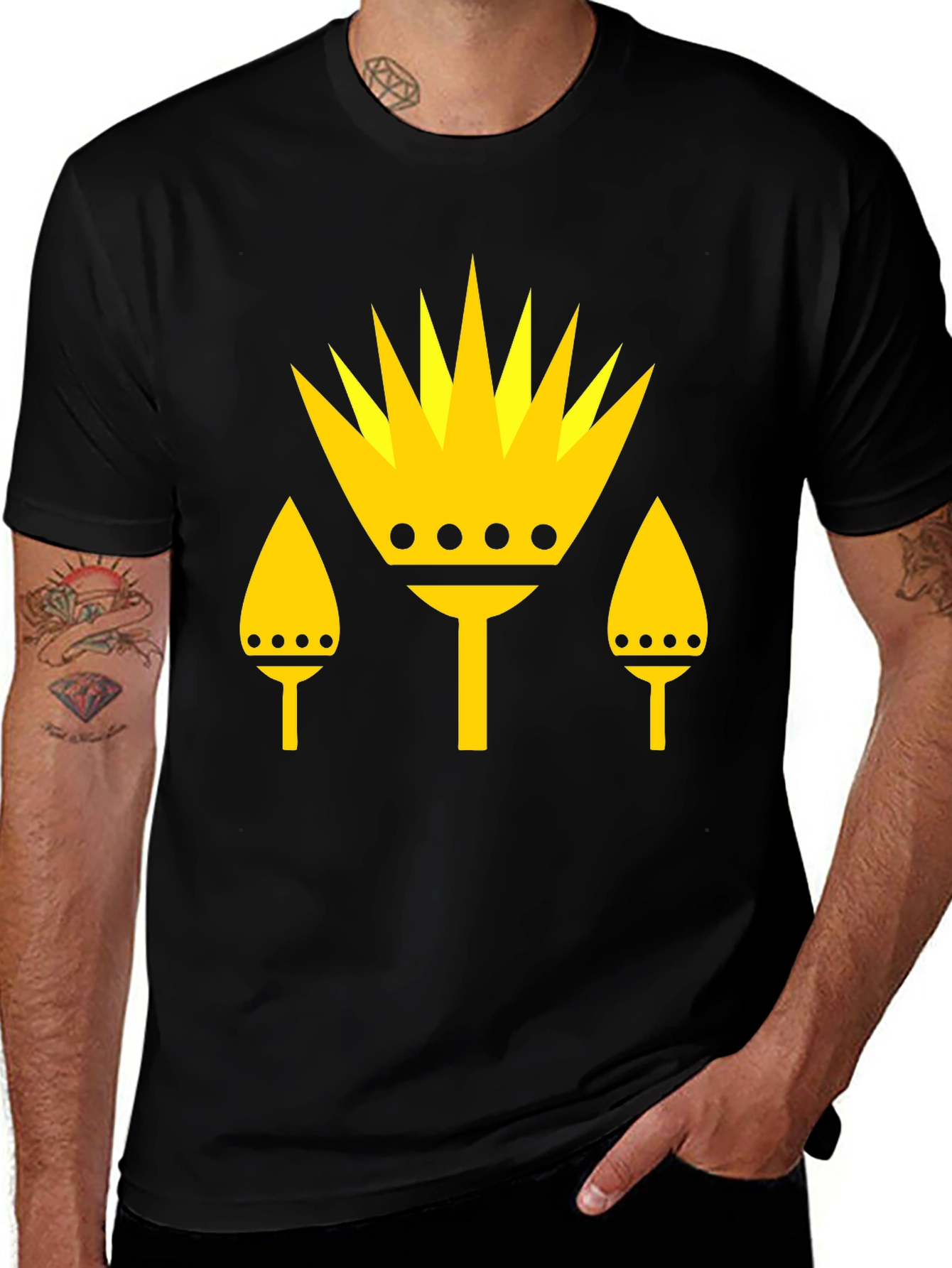 Variant 7 of Graphic Tee - Yellow Crown Design