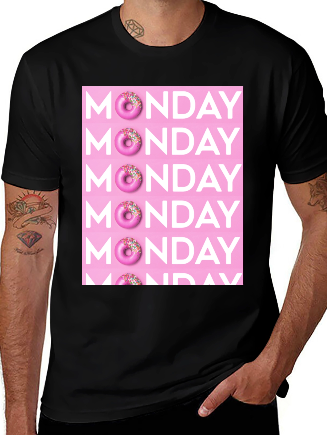 Variant 19 of Monday Donut Graphic T-Shirt - Fun & Casual Style