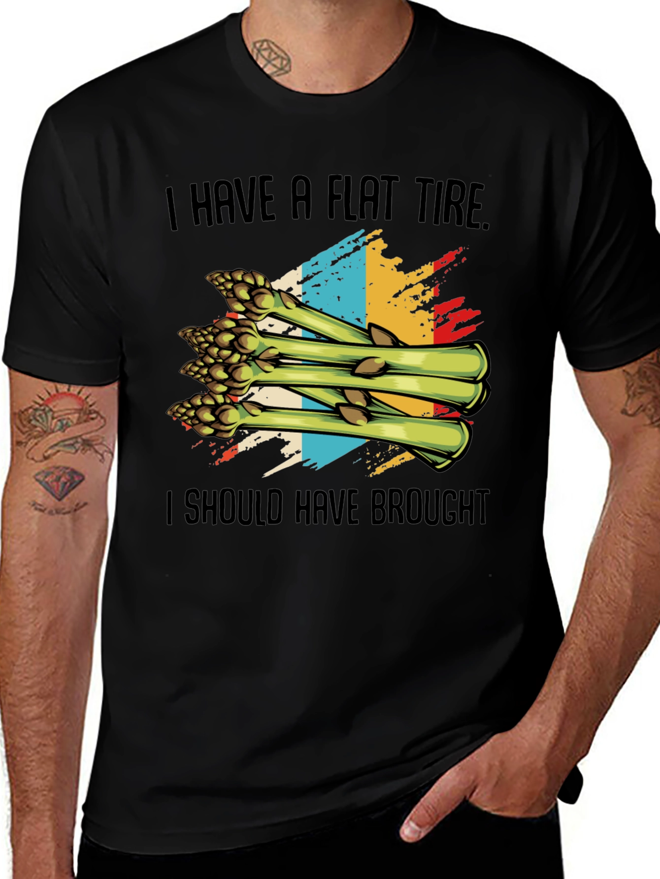 Variant 21 of Flat Tire Asparagus Humor T-Shirt