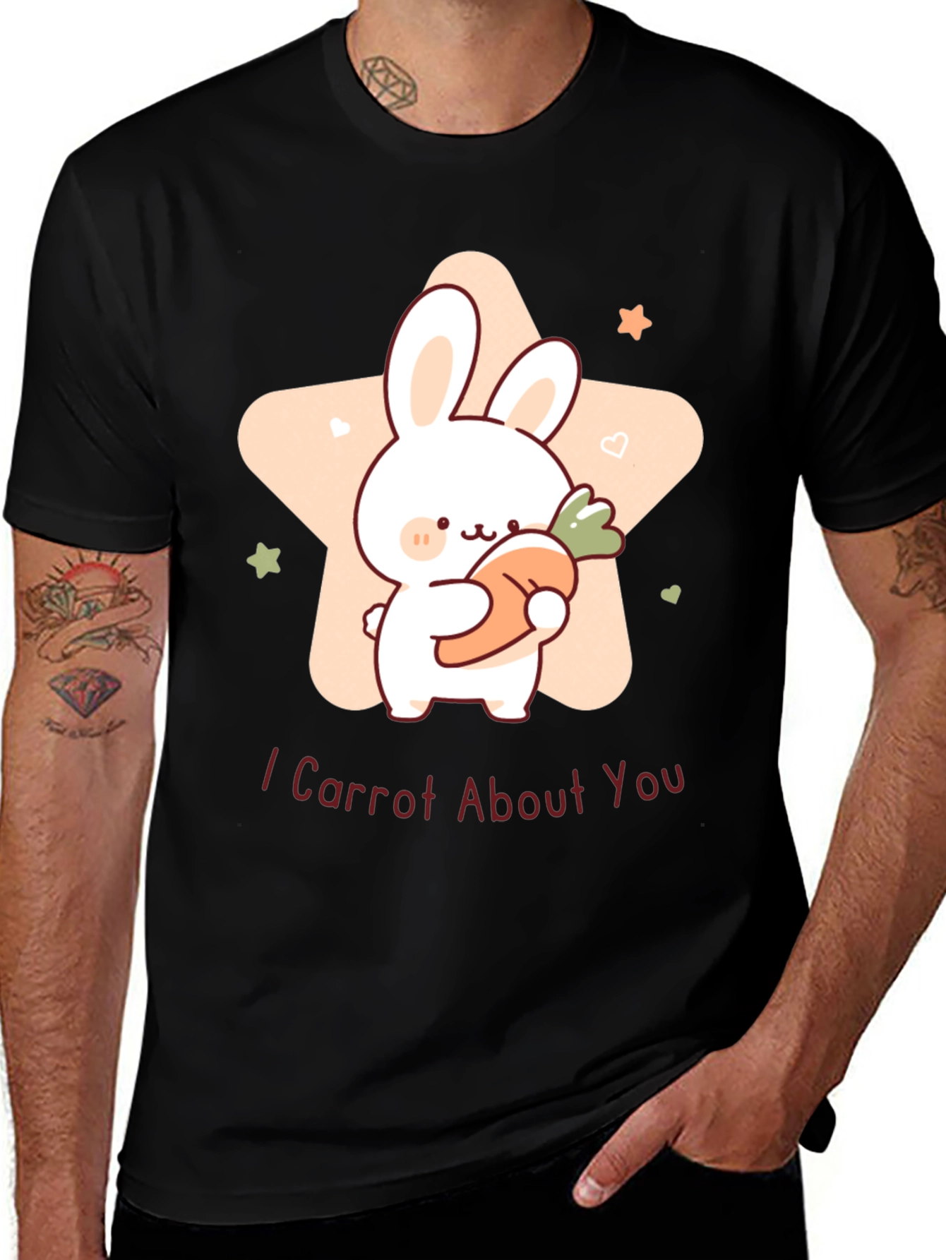 Variant 27 of Cute Bunny 'I Carrot About You' Graphic T-Shirt