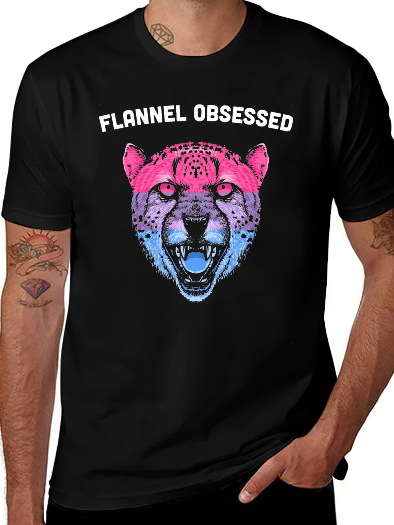 Variant 25 of Flannel Obsessed Cheetah Graphic Tee