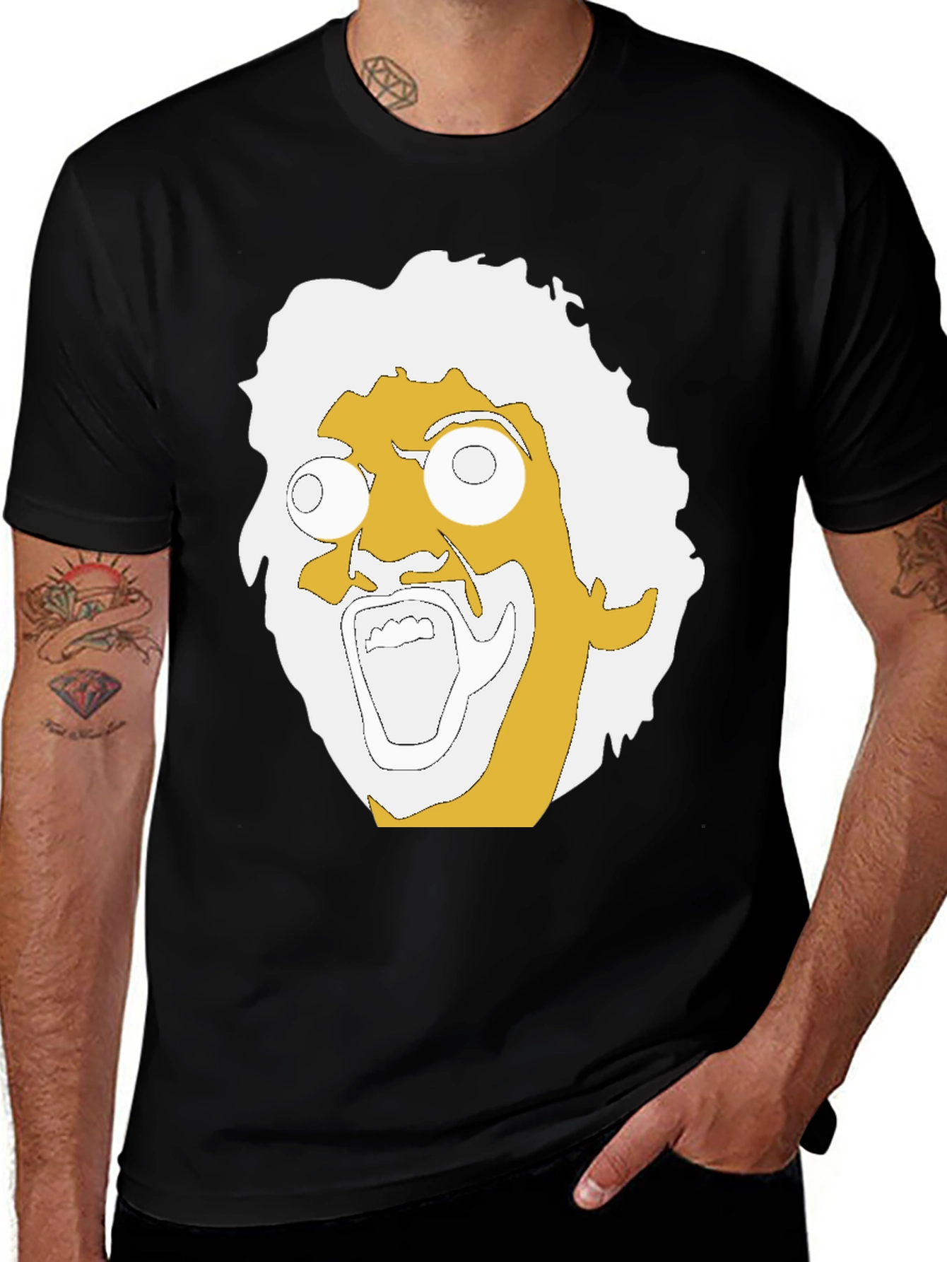 Variant 2 of Cartoon Scream Black T-Shirt