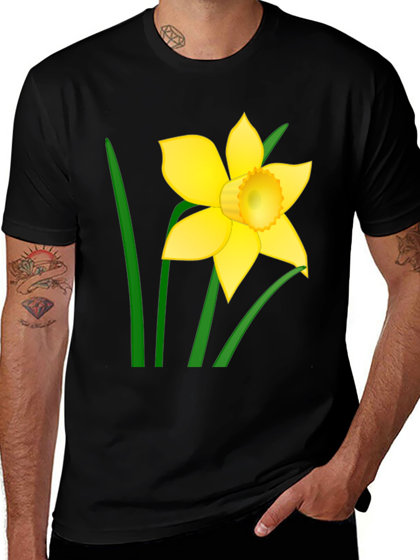 Variant 19 of Daffodil Graphic Tee - Black Cotton T-Shirt