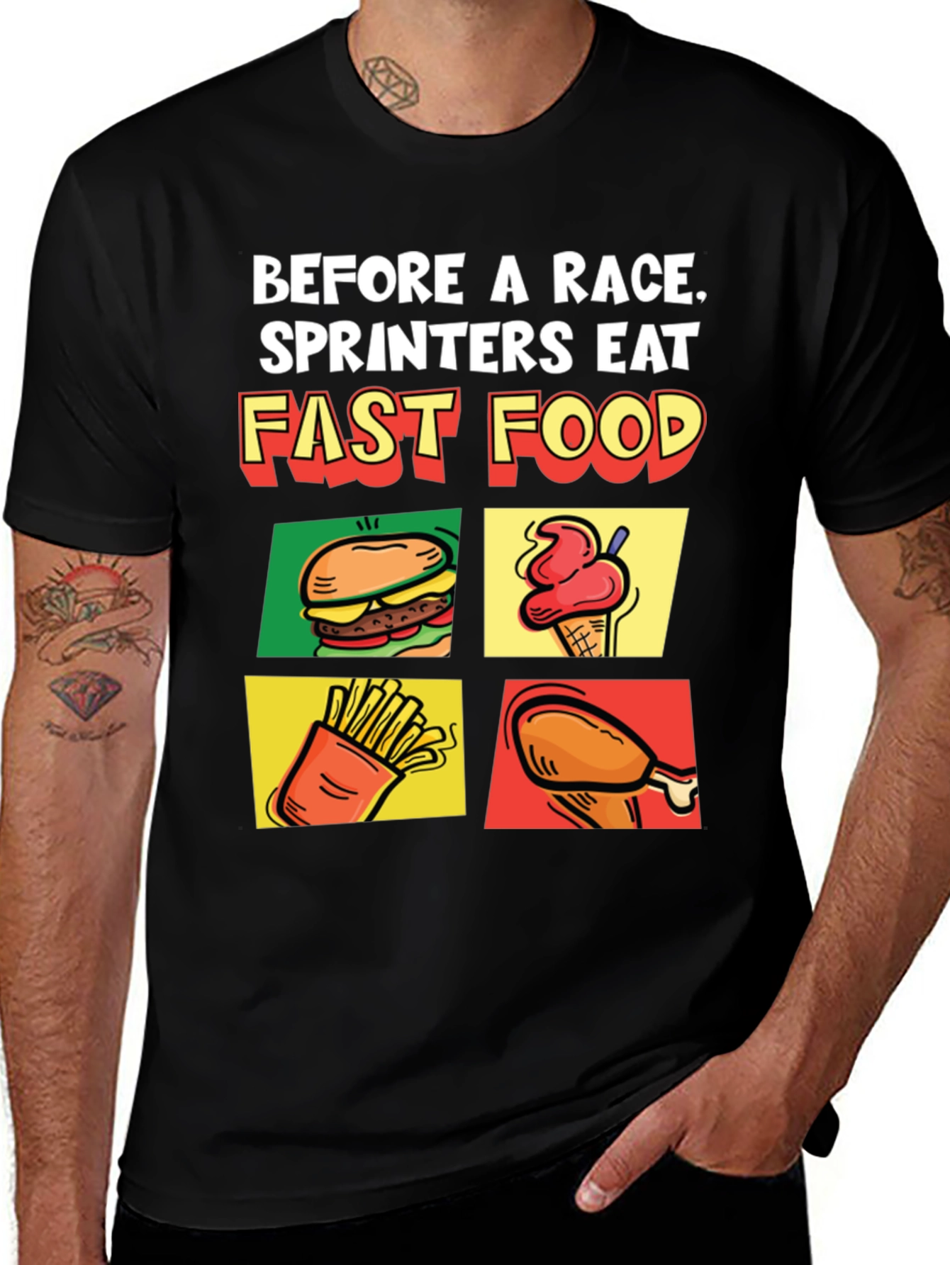 Variant 21 of Funny Fast Food Sprinter T-Shirt