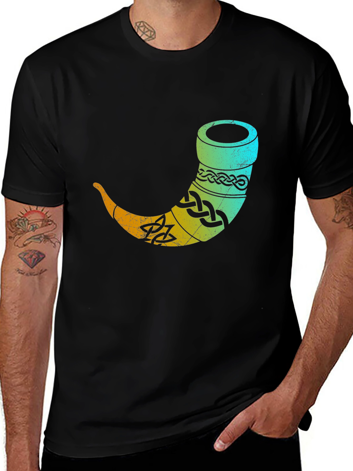 Variant 27 of Celtic Drinking Horn Graphic Tee
