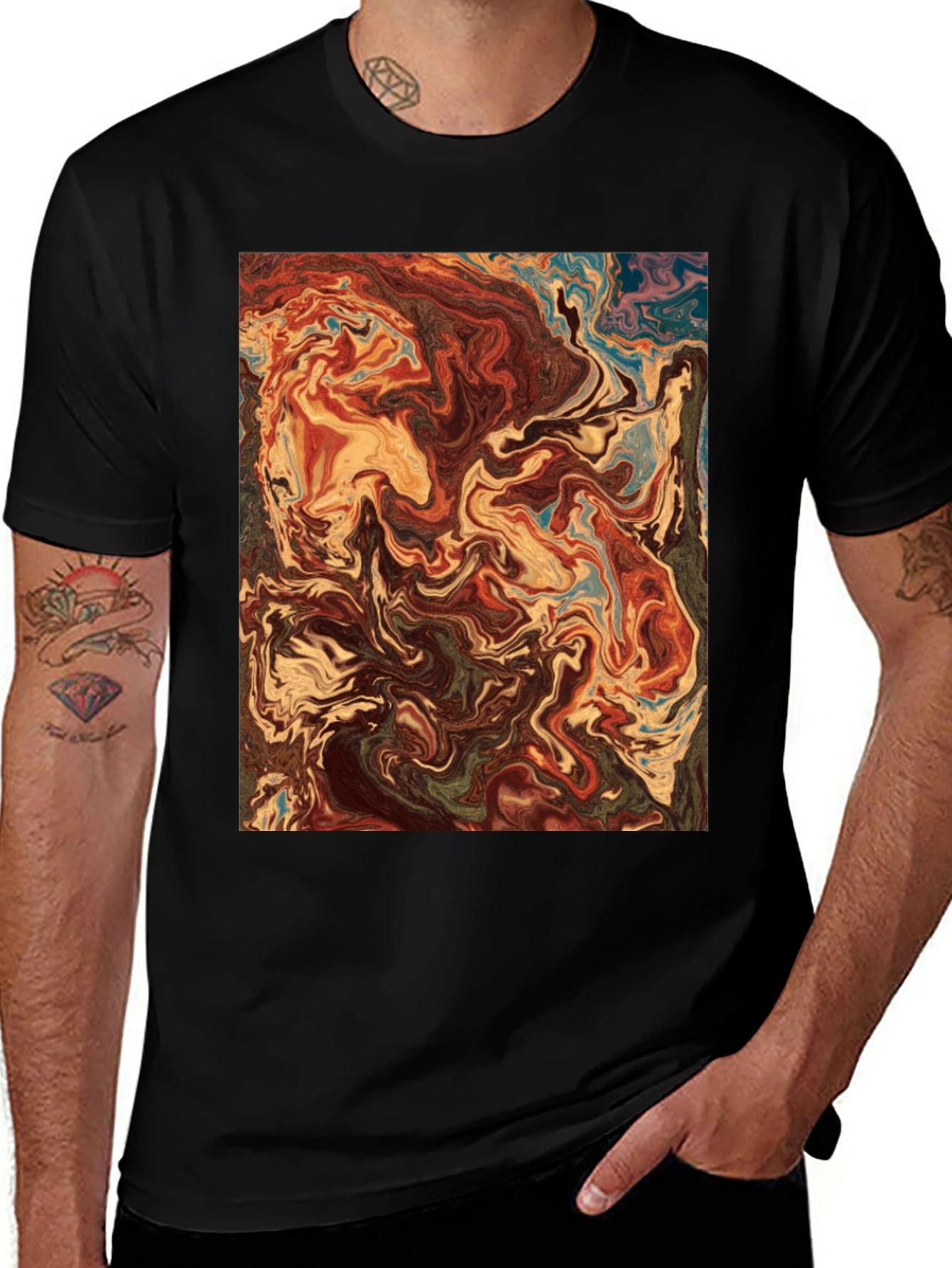 Variant 24 of Abstract Art Graphic Black T-Shirt