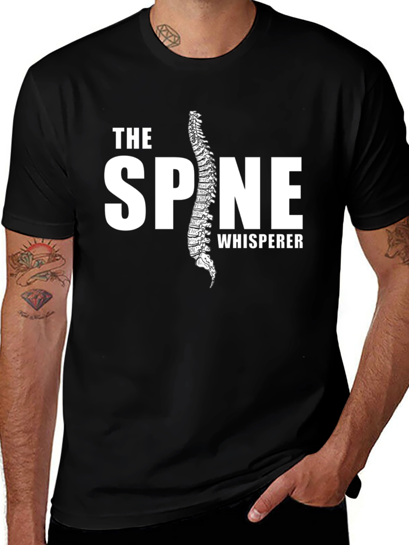 Variant 4 of The Spine Whisperer Black T-Shirt