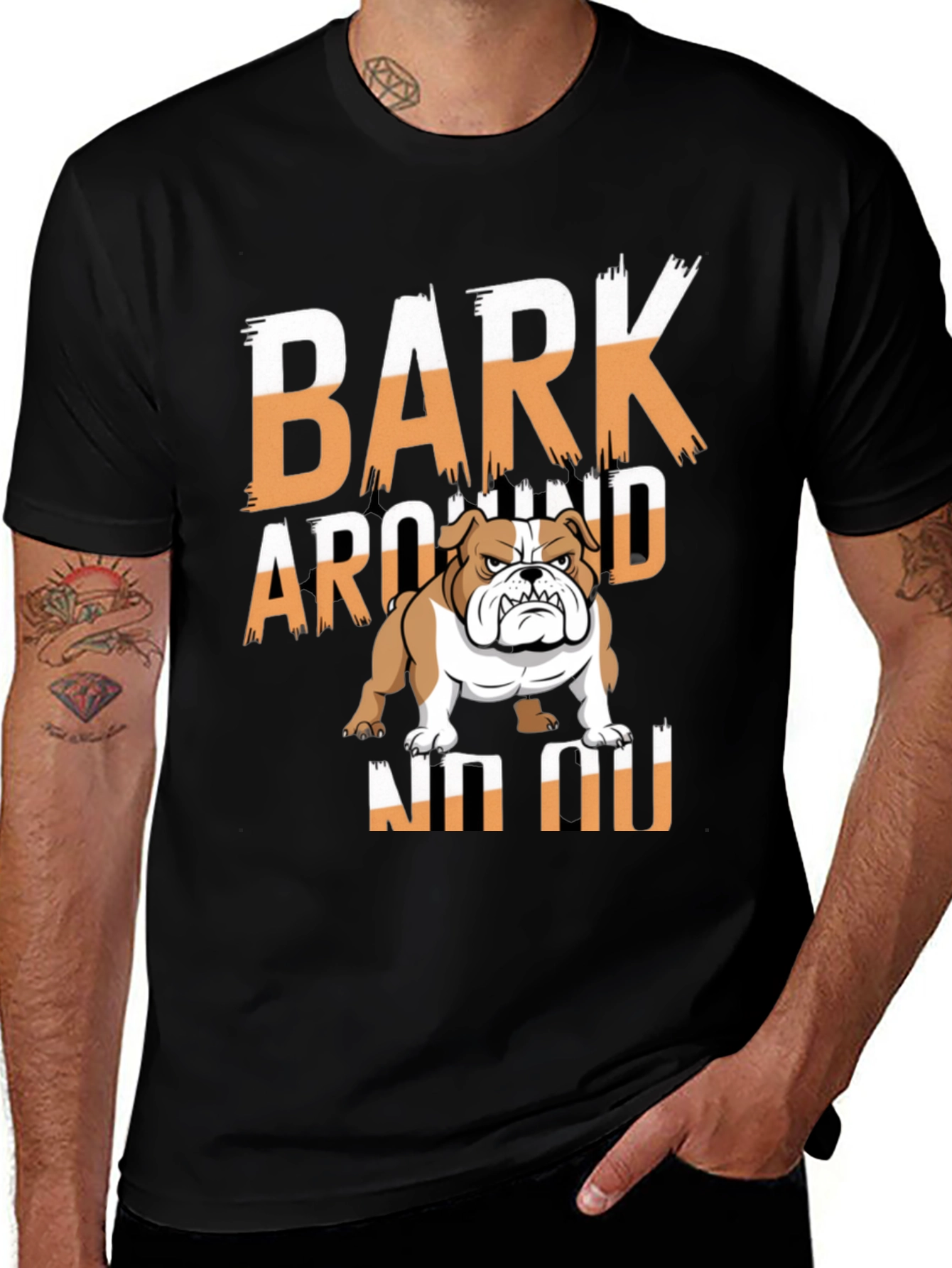 Variant 8 of Bark Around NO NO Bulldog Graphic T-Shirt